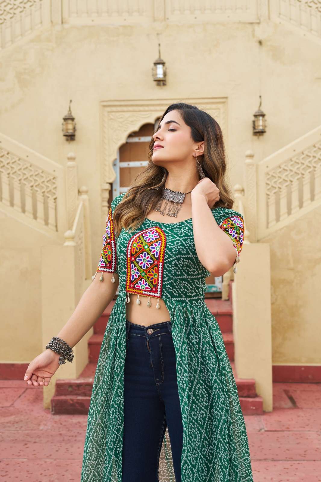 SHRI BALAJI KA 1189 BANDHANI PRINTED READY TO WEAR KURTIES