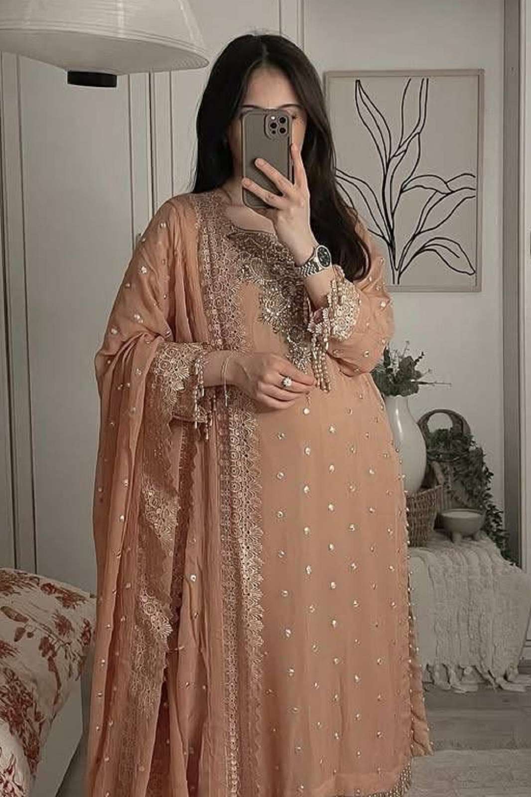 SHRI BALAJI LC 1356 GEORGETTE READY TO WEAR STRAIGHT KURTIES