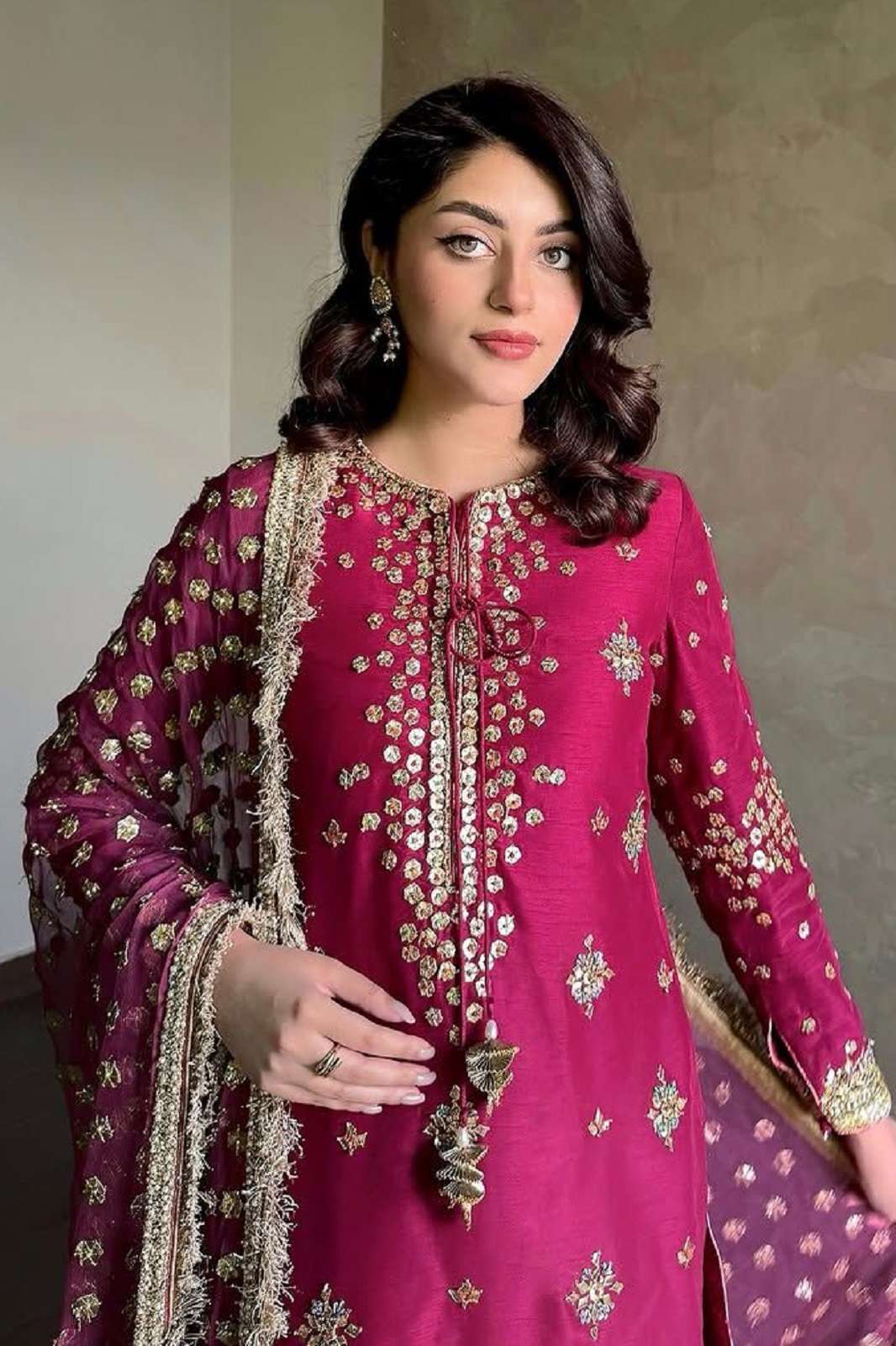 SHRI BALAJI LC 1374 CHINNON SILK EMBROIDERED READY TO WEAR SUITS