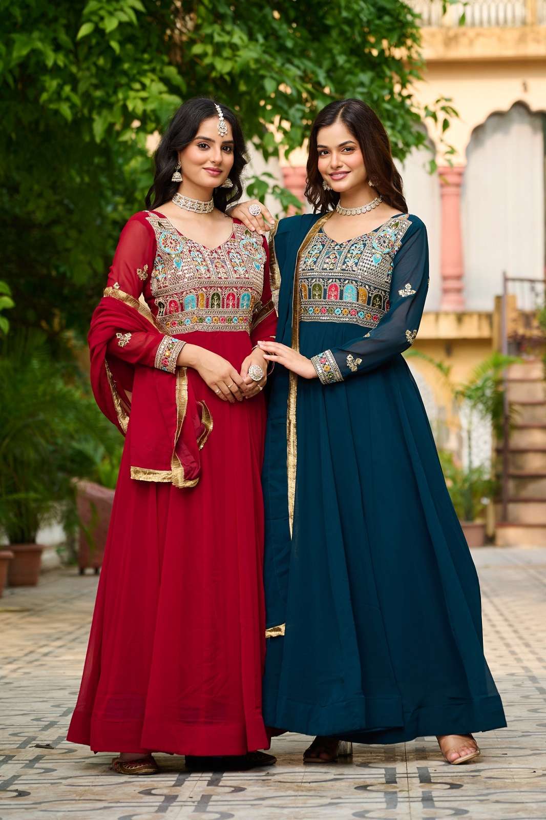 SHRI BALAJI LW 9252 GEORGETTE READY TO WEAR ANARKALI GOWNS
