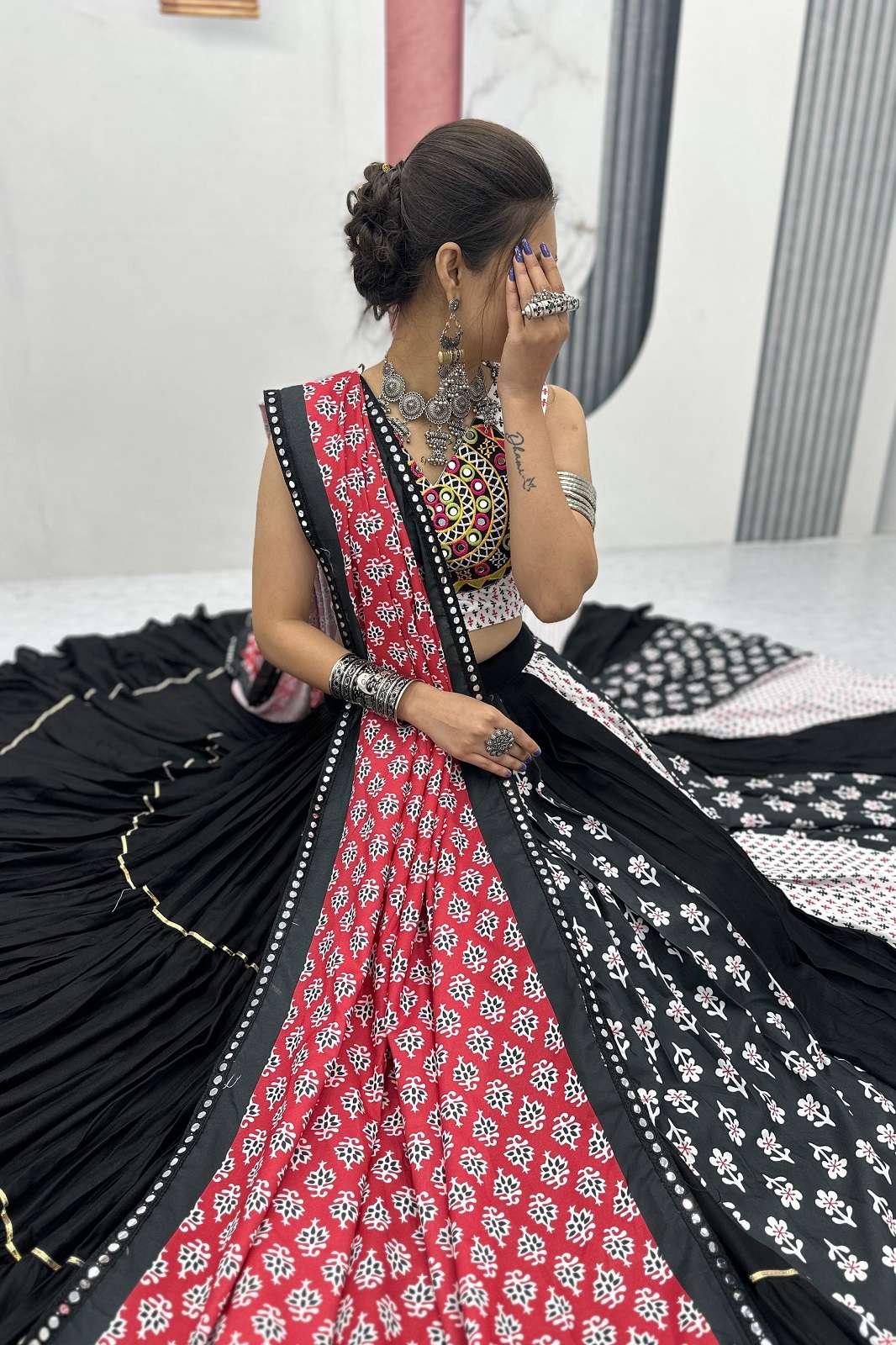 SHRI BALAJI N36 PURE COTTON READY TO WEAR NAVRATRI LEHENGAS