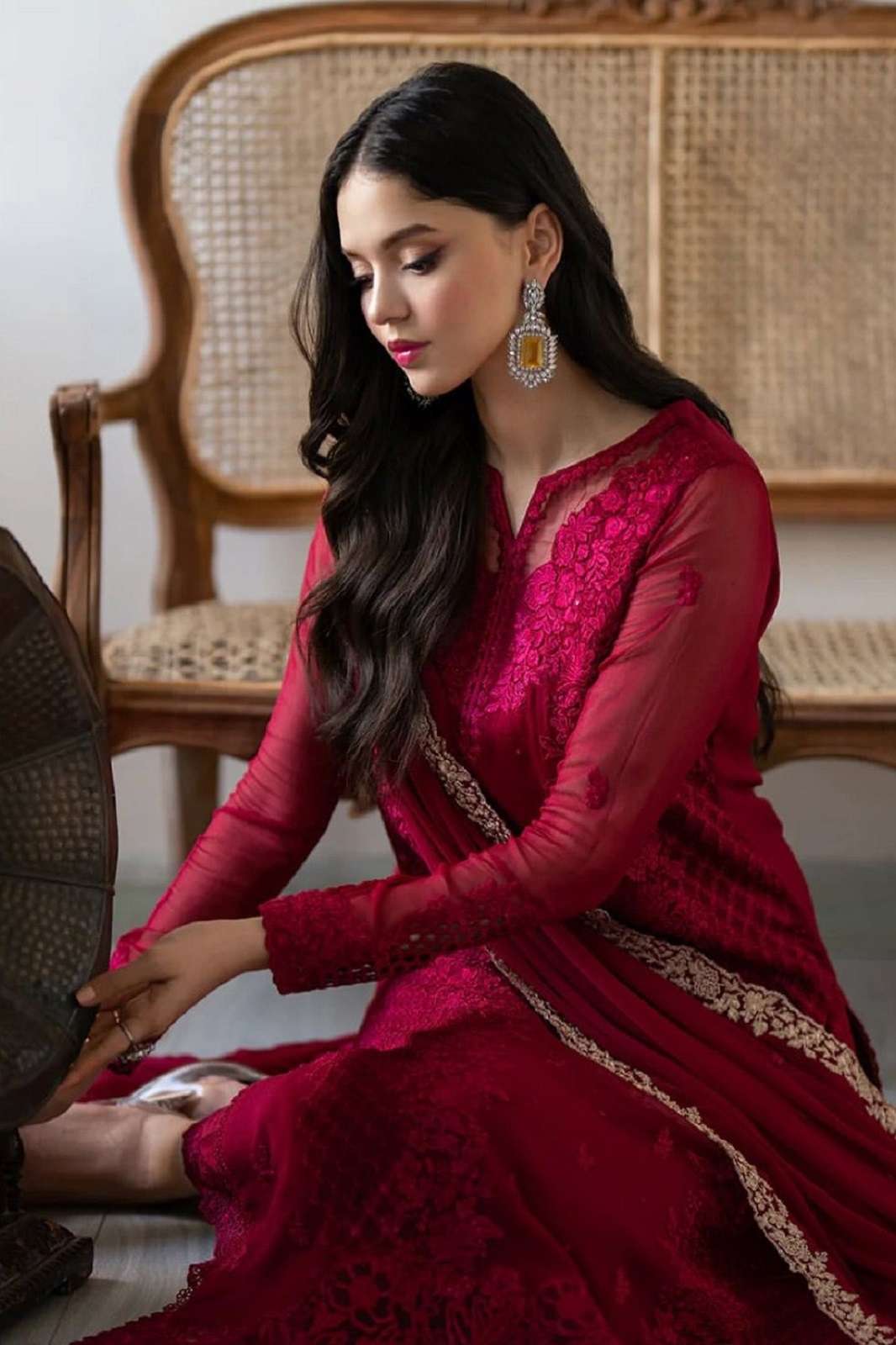 SHRI BALAJI NSR 866 FAUX GEORGETTTE EMBROIDERED READY TO WEAR SUITS
