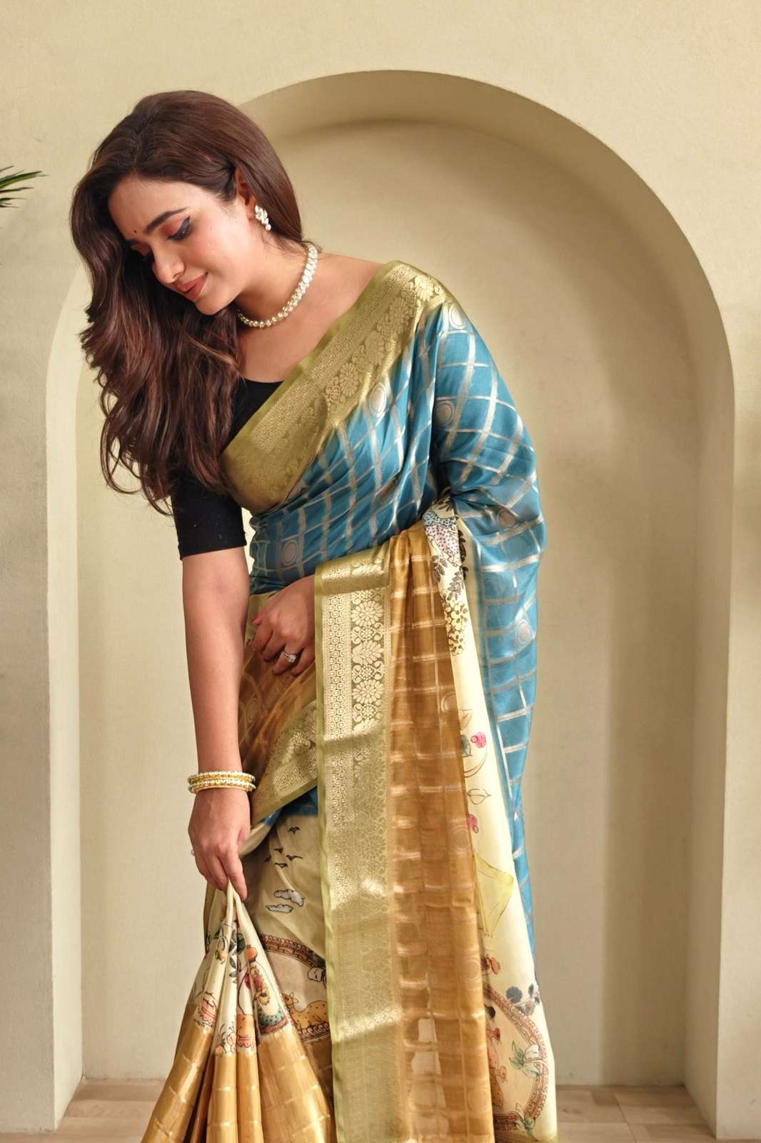 SHRI BALAJI RASMALAI GEORGETTE WEAVING PRINTED SAREES