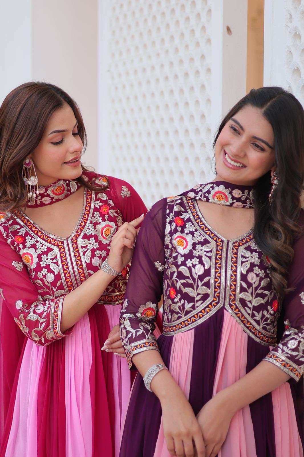 SHRI BALAJI RM 970 GEORGETTE EMBROIERED READY TO WEAR GOWNS