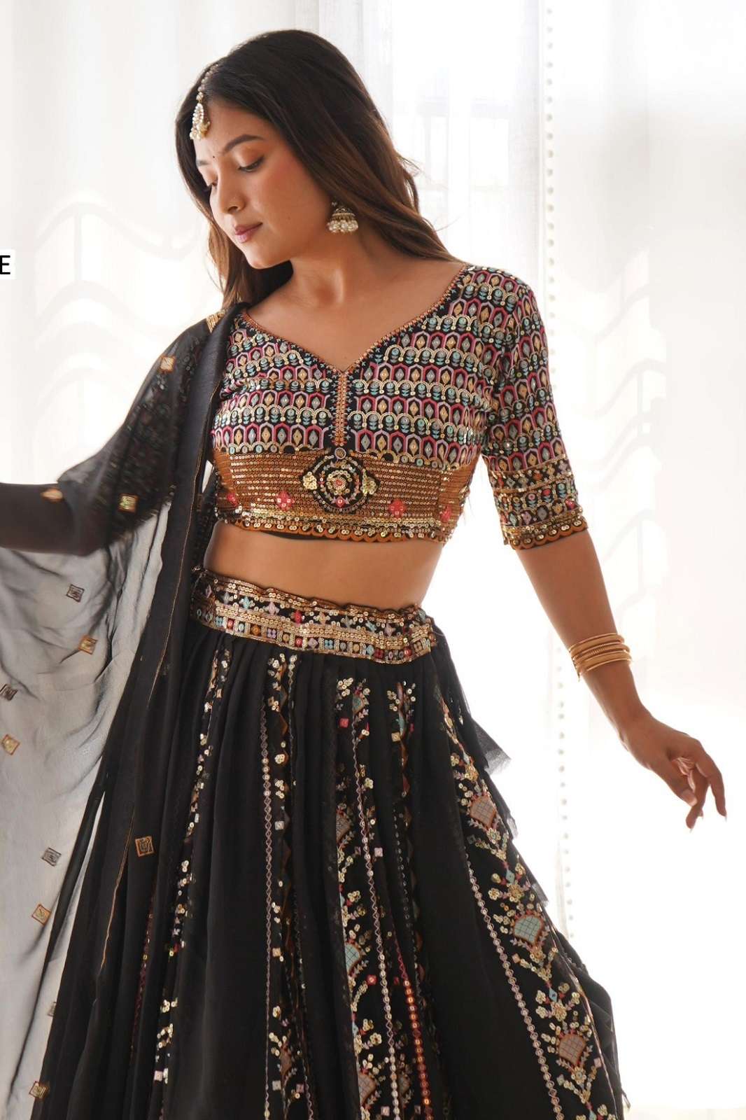 SHRI BALAJI SP 32 FAUX GEORGETTE EMBROIDERED LEHENGAS