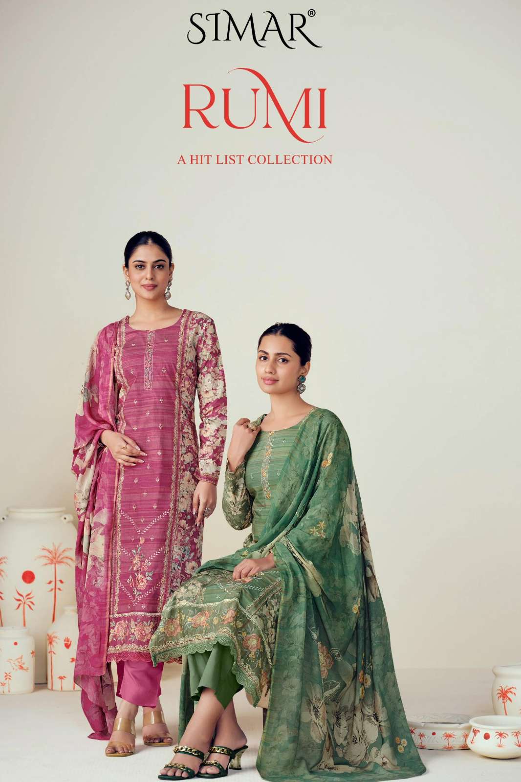 SIMAR RUMI 9074 Model Muslin Digital Printed Suit With Embroidery Work