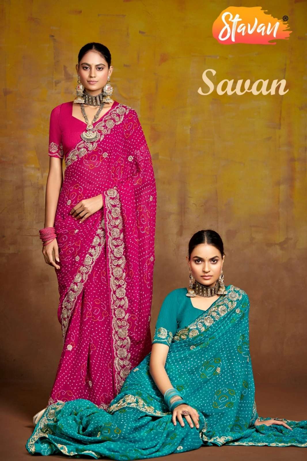 Stavan Savan Georgette Designer Saree with Embroidery Blouse