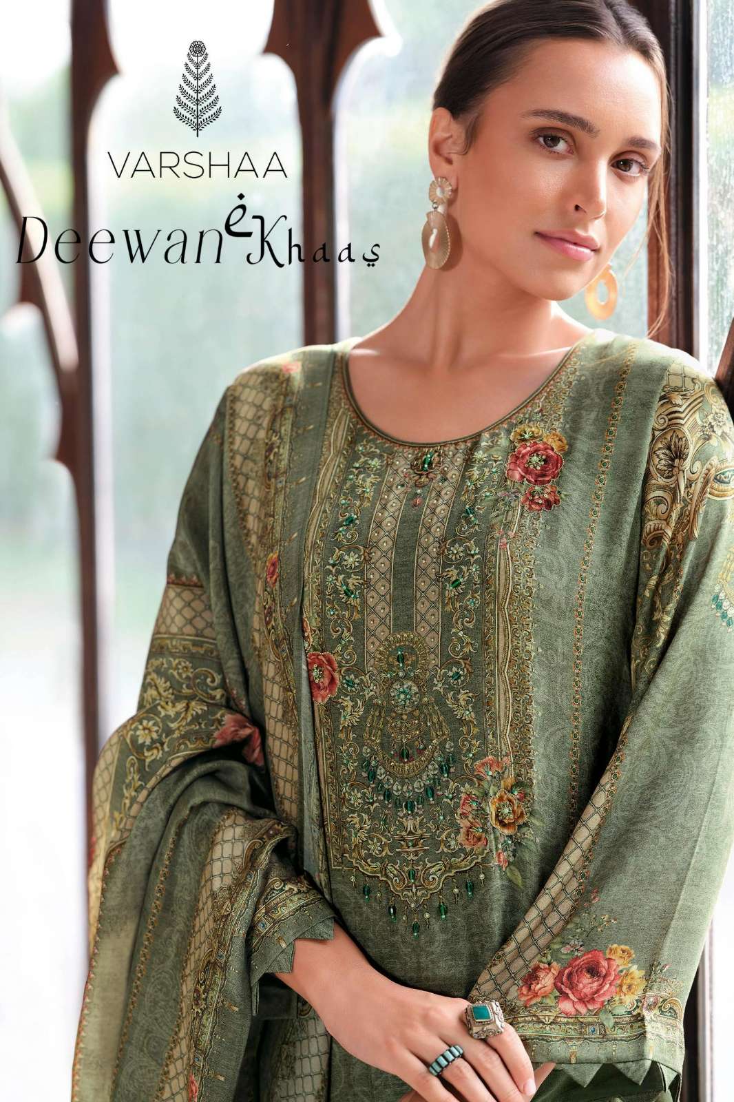 VARSHAA DEEWAN E KHAAS MODAL SATIN DIGITALLY PRINTED SUIT WITH HANDWORK
