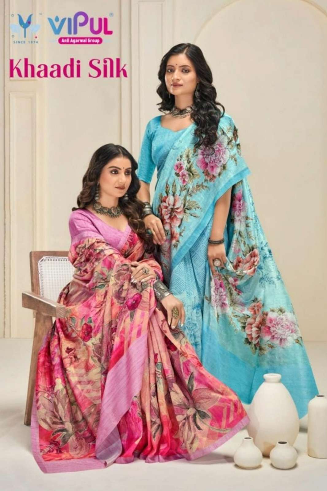 Vipul KHAADI SILK Indian Women Designer khadi Silk Saree