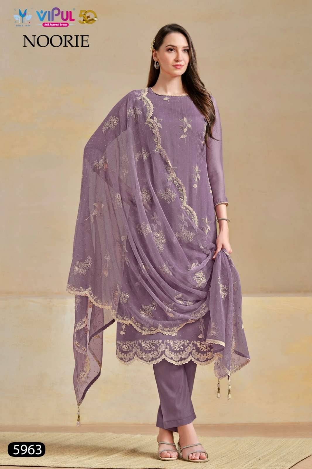 Vipul Noorie Soft Organza Chiffon Swarovski Work Salwar Suit