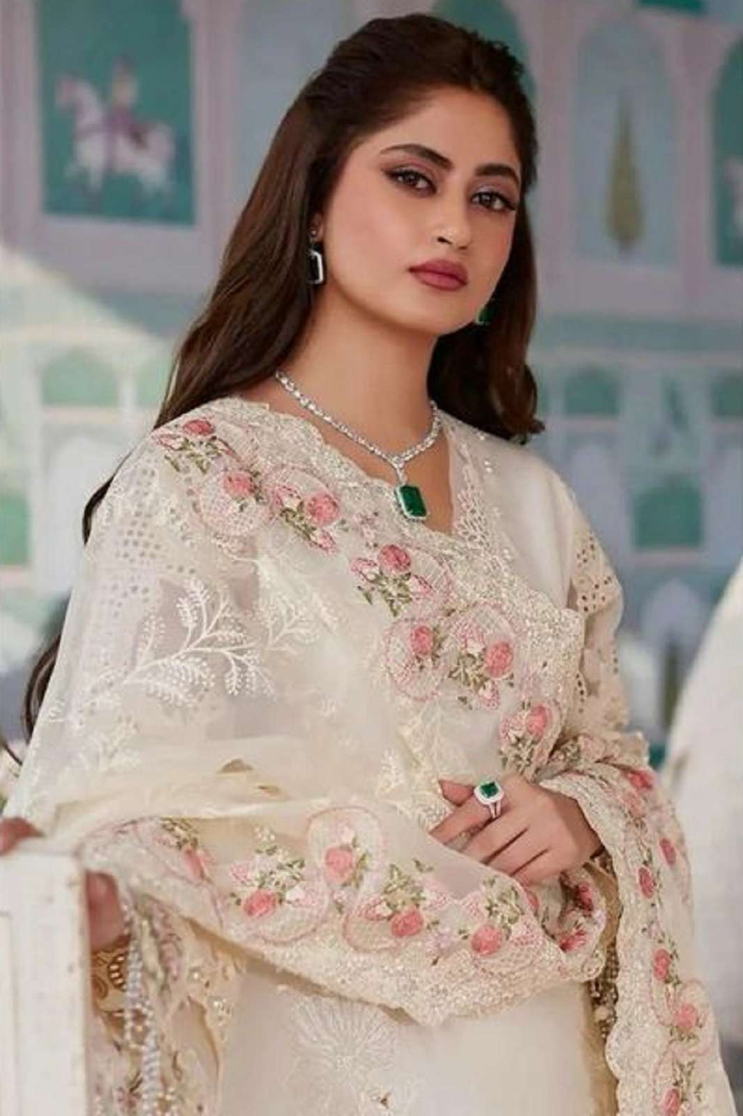 ZIAAZ DESIGNS 837 COTTON RAYON EMBROIDERED SUITS