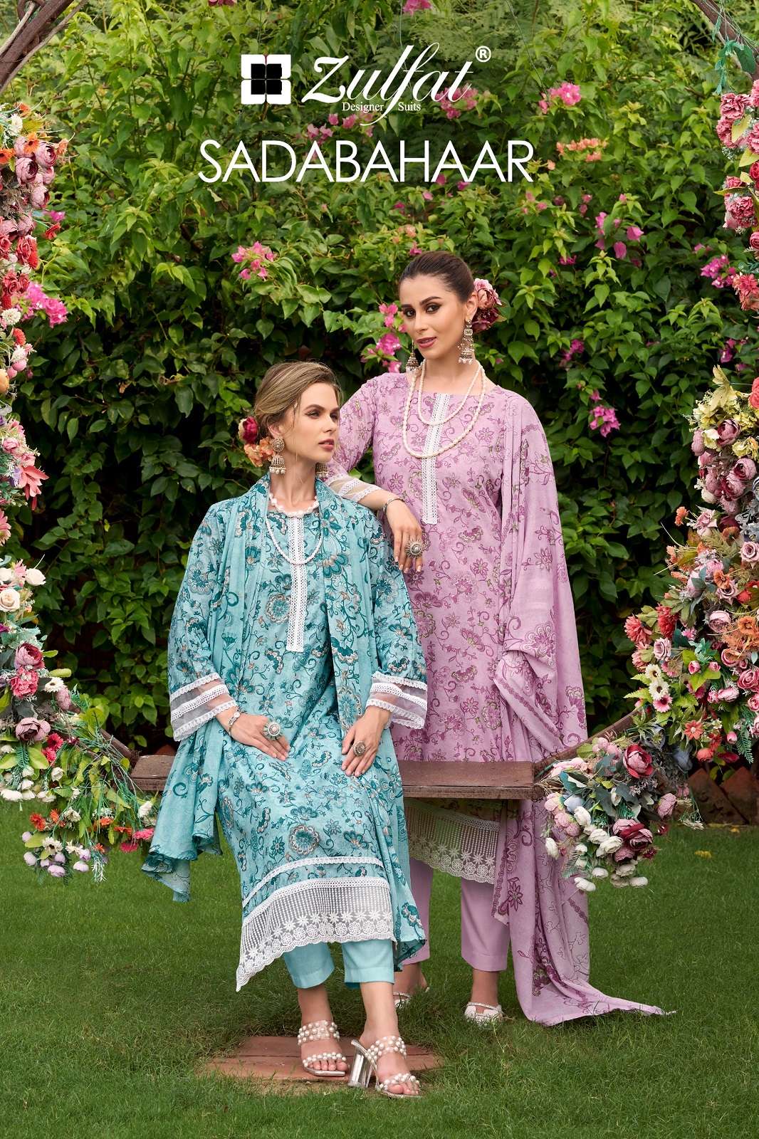 ZULFAT DESIGNER SADABAHAAR COTTON EMBROIERED DRESS MATERIALS