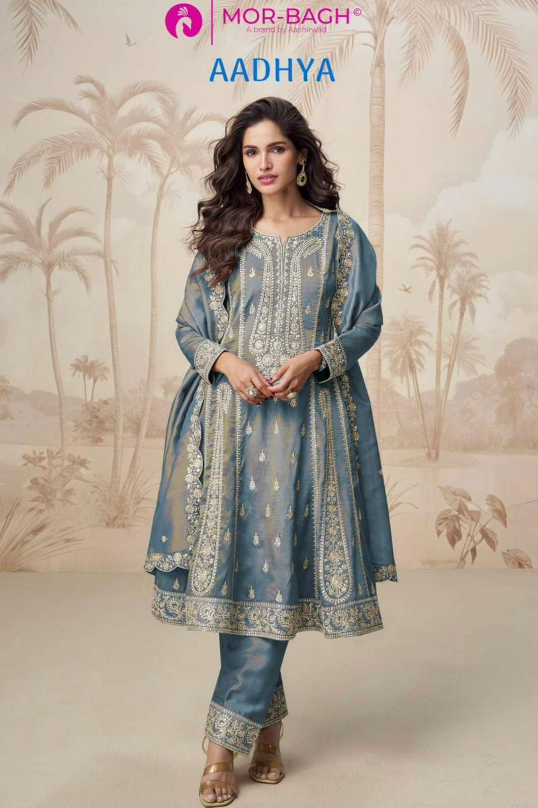 Aashirwad AADHYA Ready to Wear Premium Simar Silk Embroidered Designer Suit