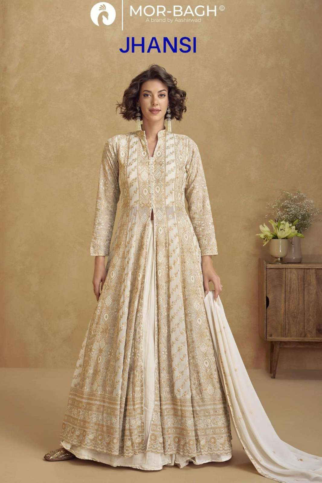 AASHIRWAD JHANSI READY TO WEAR REAL GEORGETTE DESIGNER SUIT