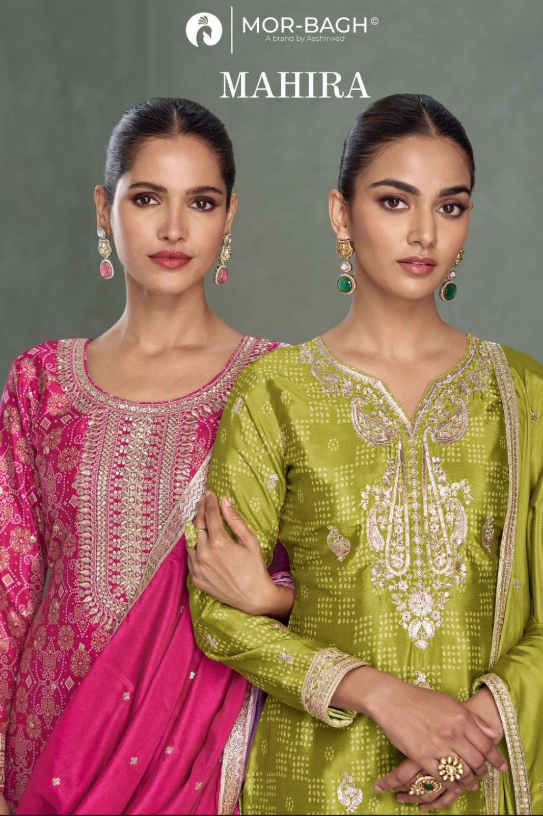 AASHIRWAD MAHIRA PREMIUM CHINNON SILK PALAZZO SUIT