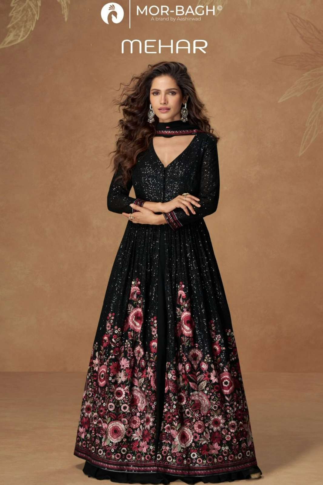 Aashirwad MEHAR Ready to Wear Premium Chinon Silk Embroidered Anarkali Suit