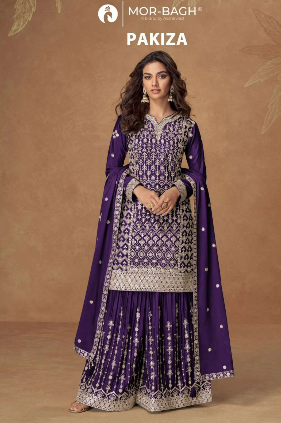 Aashirwad PAKIZA Ready to Wear Premium Chinon Silk Sharara Suit