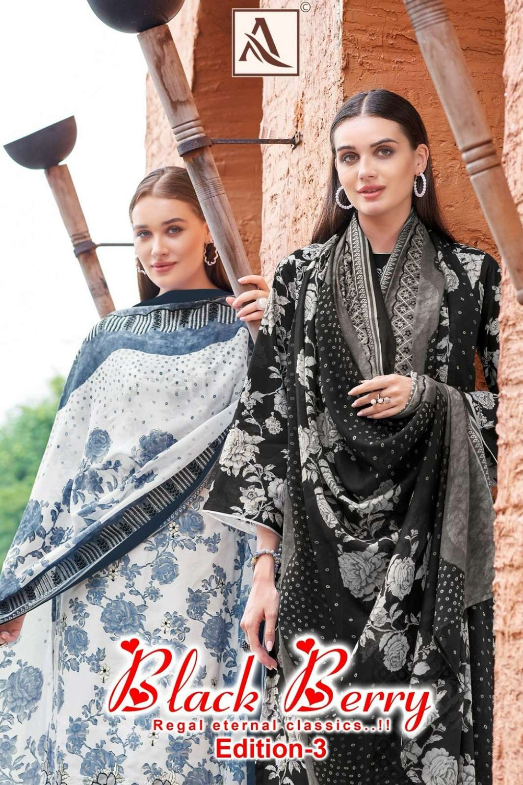 Alok Suit BLACK BERRY 3 Cambric Cotton Printed Suit with Embroidery Work