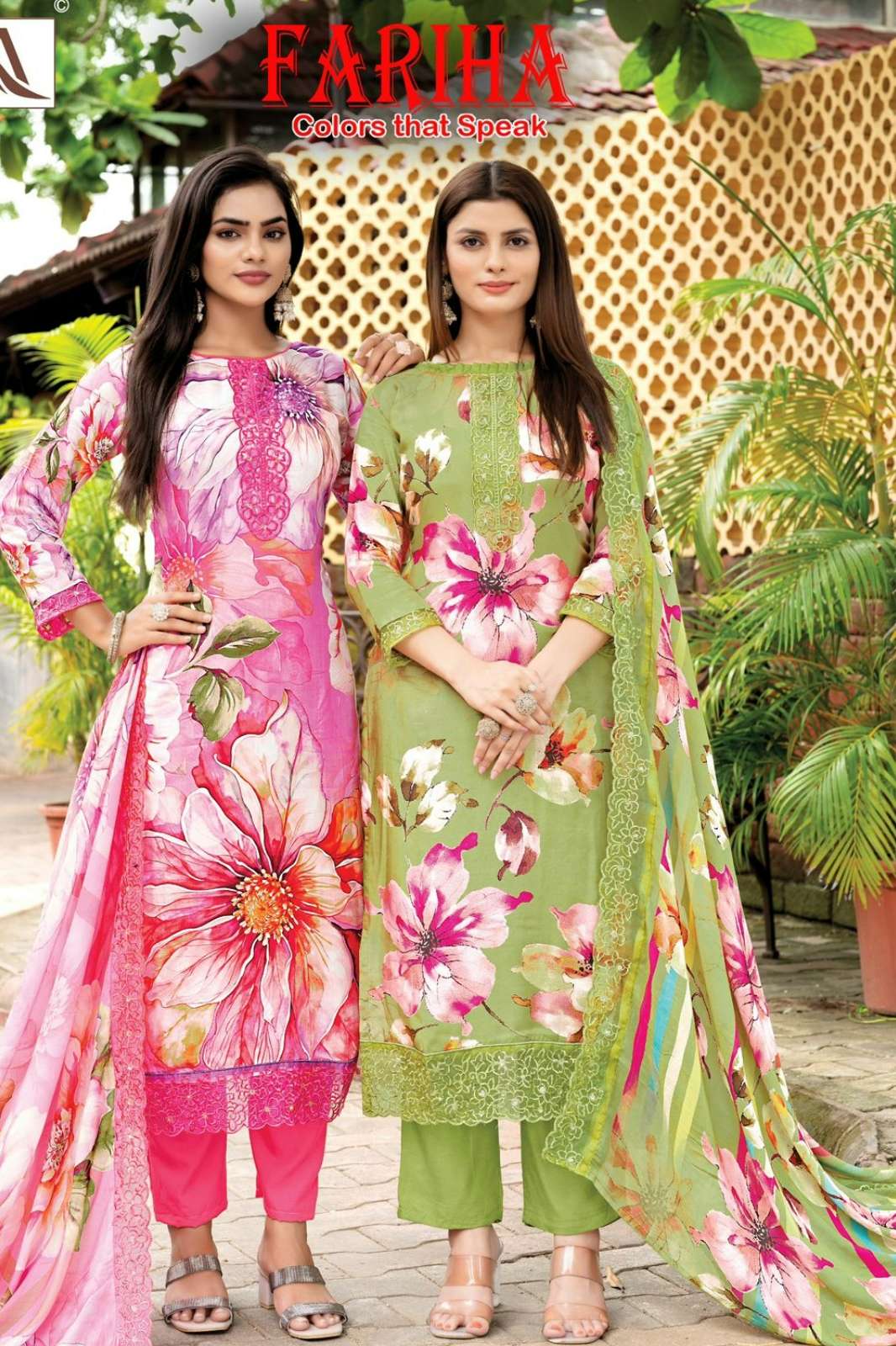 Alok Suit FARIHA Premium Maslin Digital Printed Suit with Embroidery 