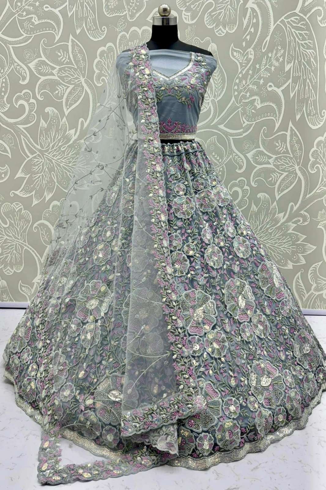 Anjani Arts 2889 Beautiful Net Embroidered Wedding Wear Lehenga choli