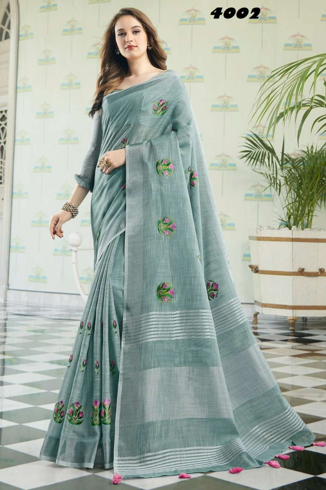 ASTITA AMYRA NX 4002 TO 4005 INDIAN WOMEN LINEN COTTON SAREE