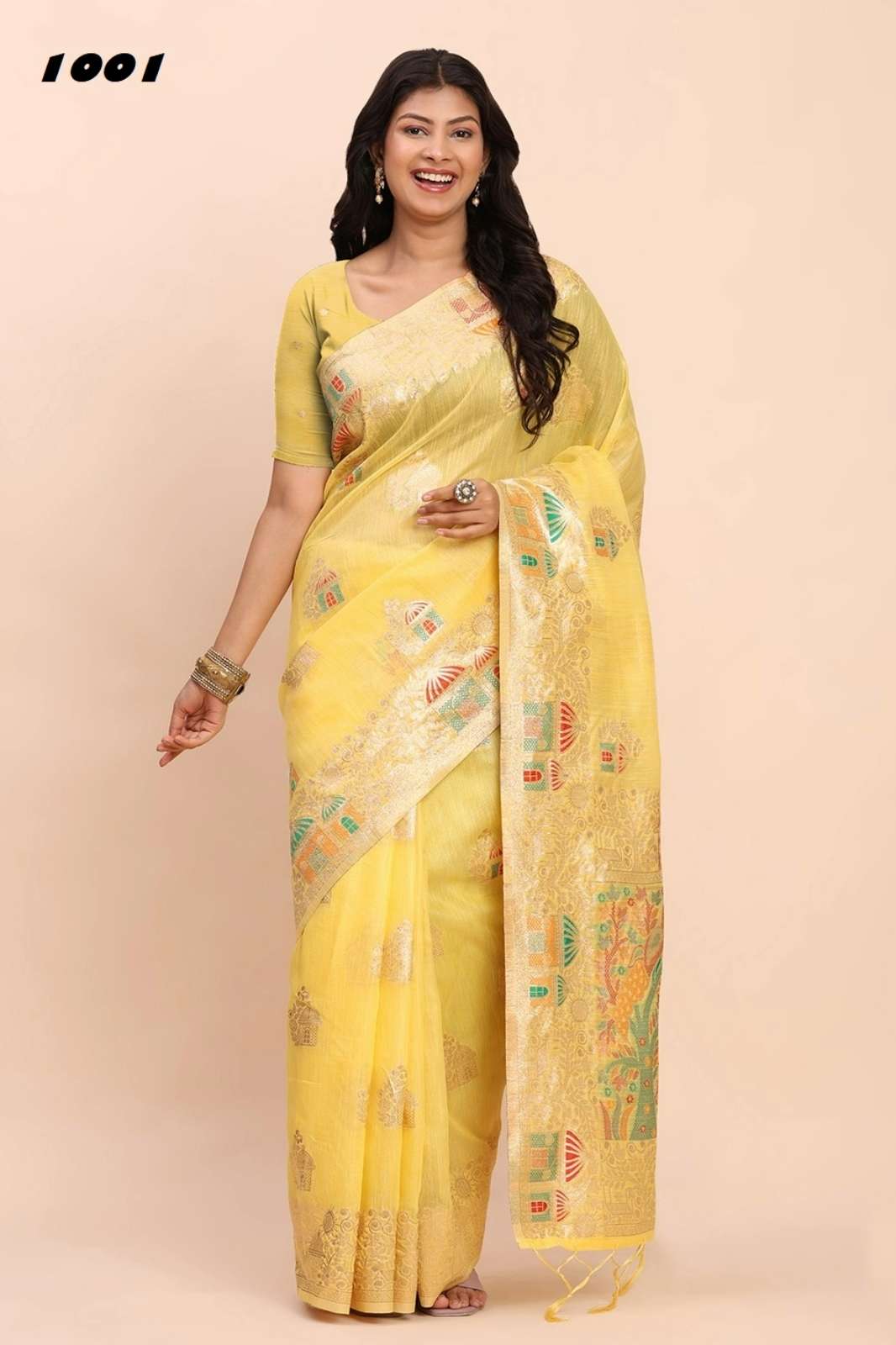 ASTITA LINEN STORI 1001 TO 1004 LINEN COTTON SAREE