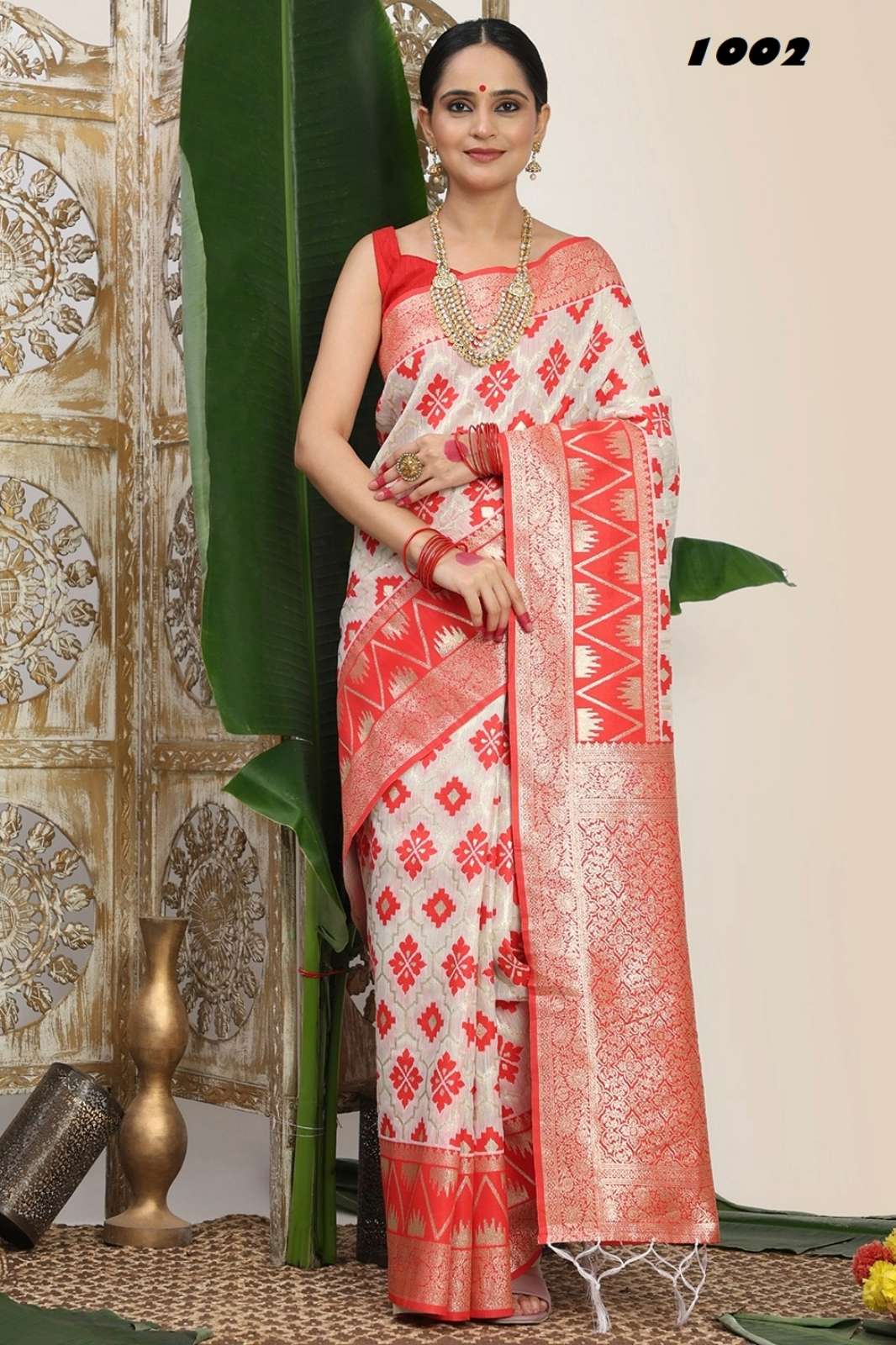 ASTITA SINDOORI SAAT Linen Cotton Festivals Saree