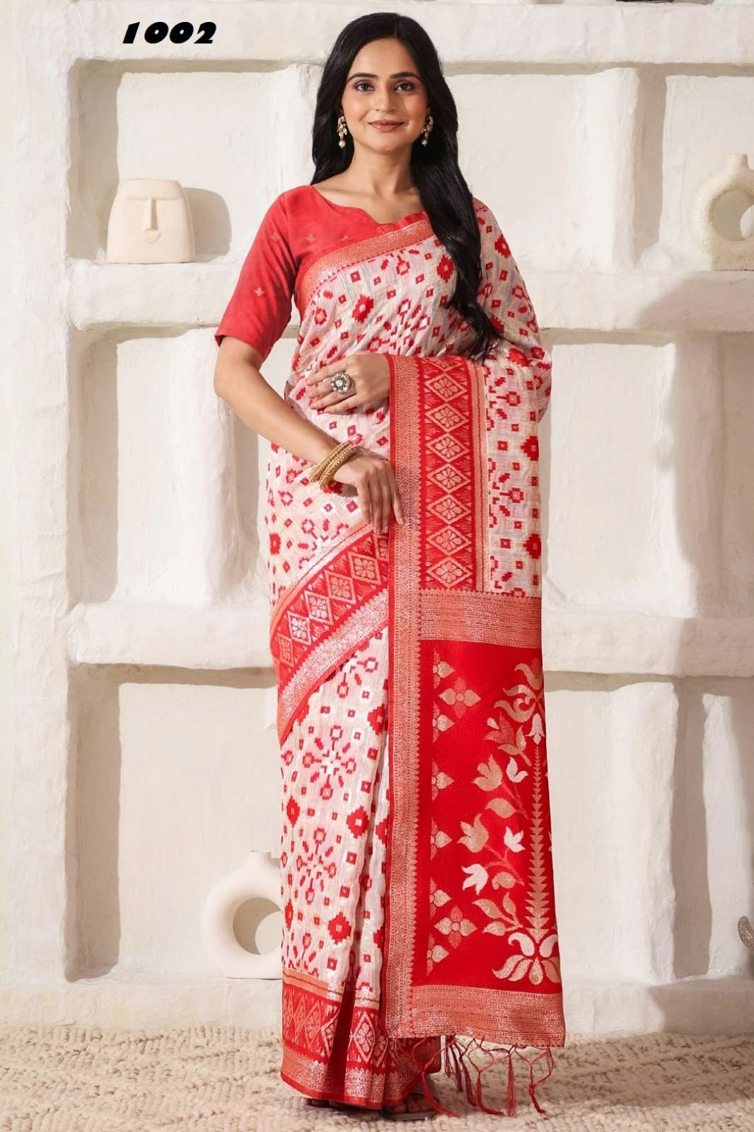 ASTITA SITA Linen Cotton Designer Festival Wear Saree