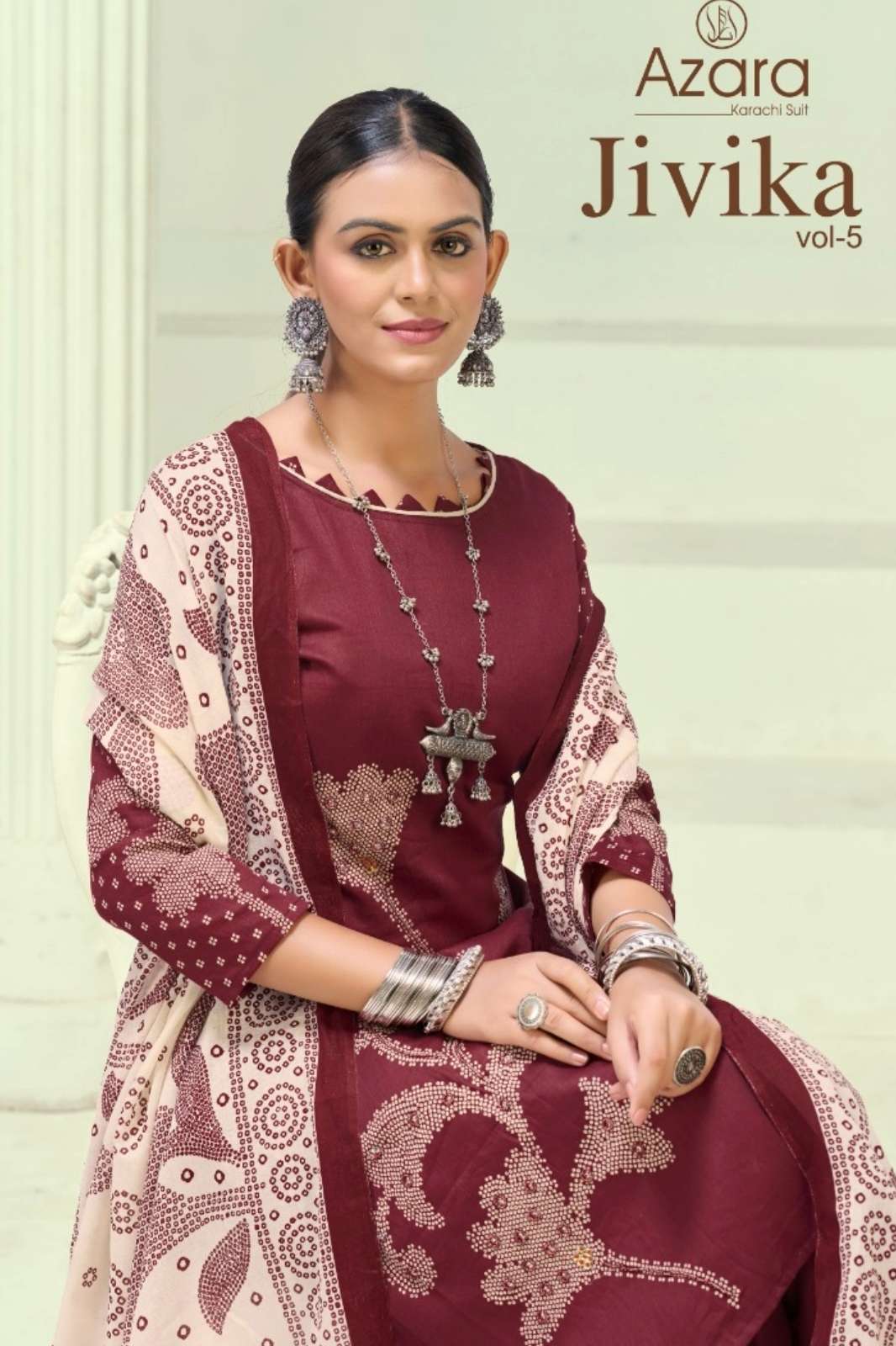 Azara JIVIKA 5 Pure Zam Cotton Suit with Hand Work