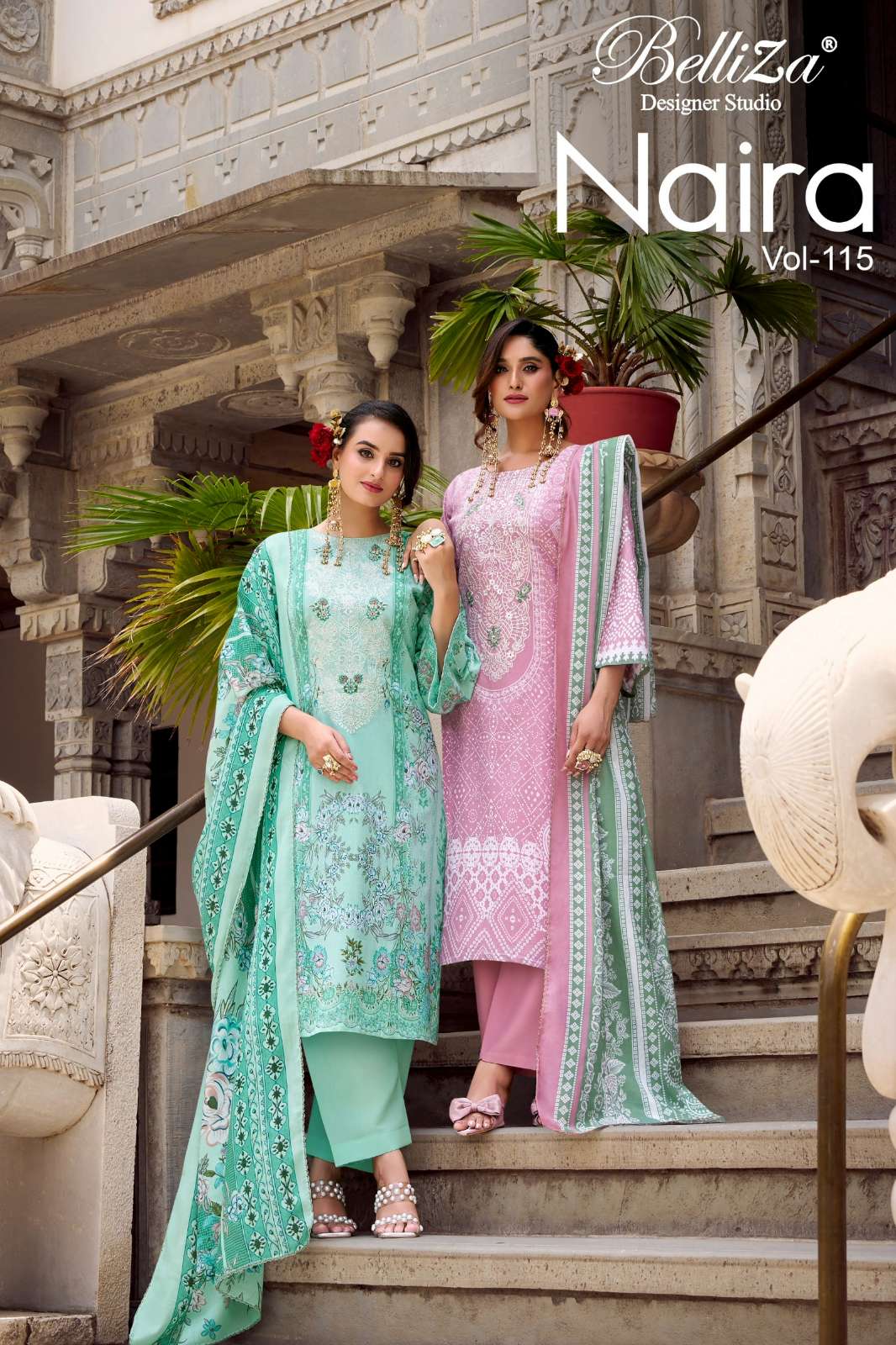 Belliza NAIRA VOL 115 Pure Cotton Digital Printed Suit with Embroidery 