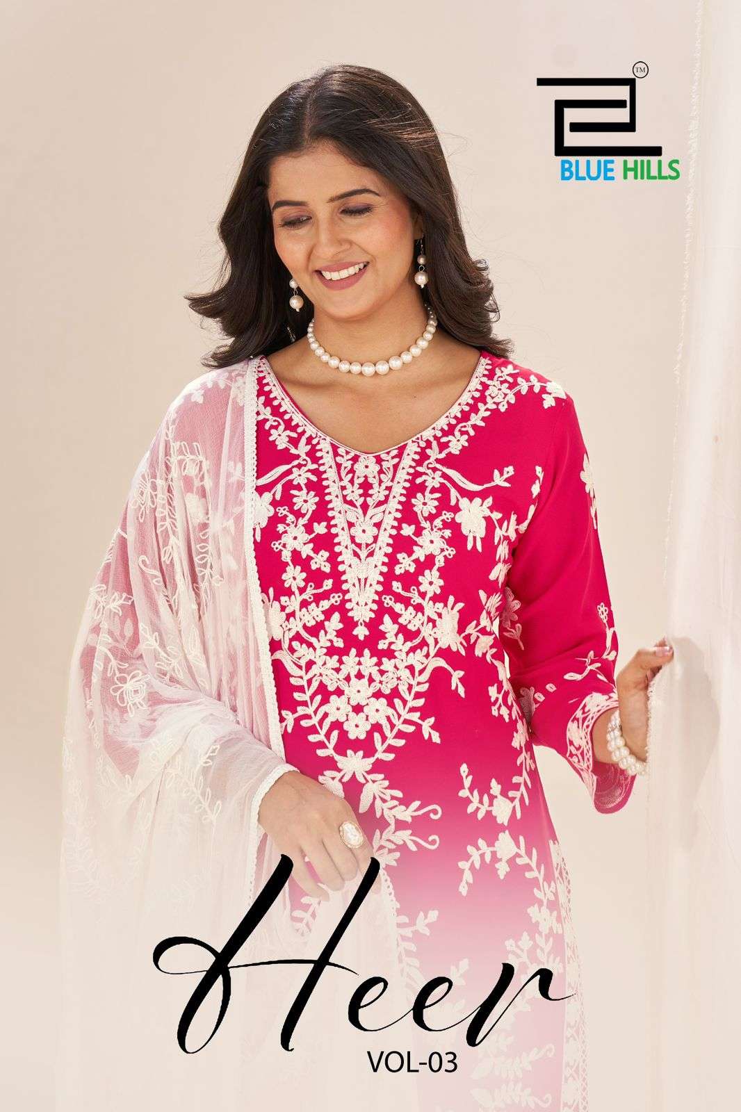 BLUE HILLS HEER VOL 3 RAYON EMBROIERED READY TO WEAR KURTIES