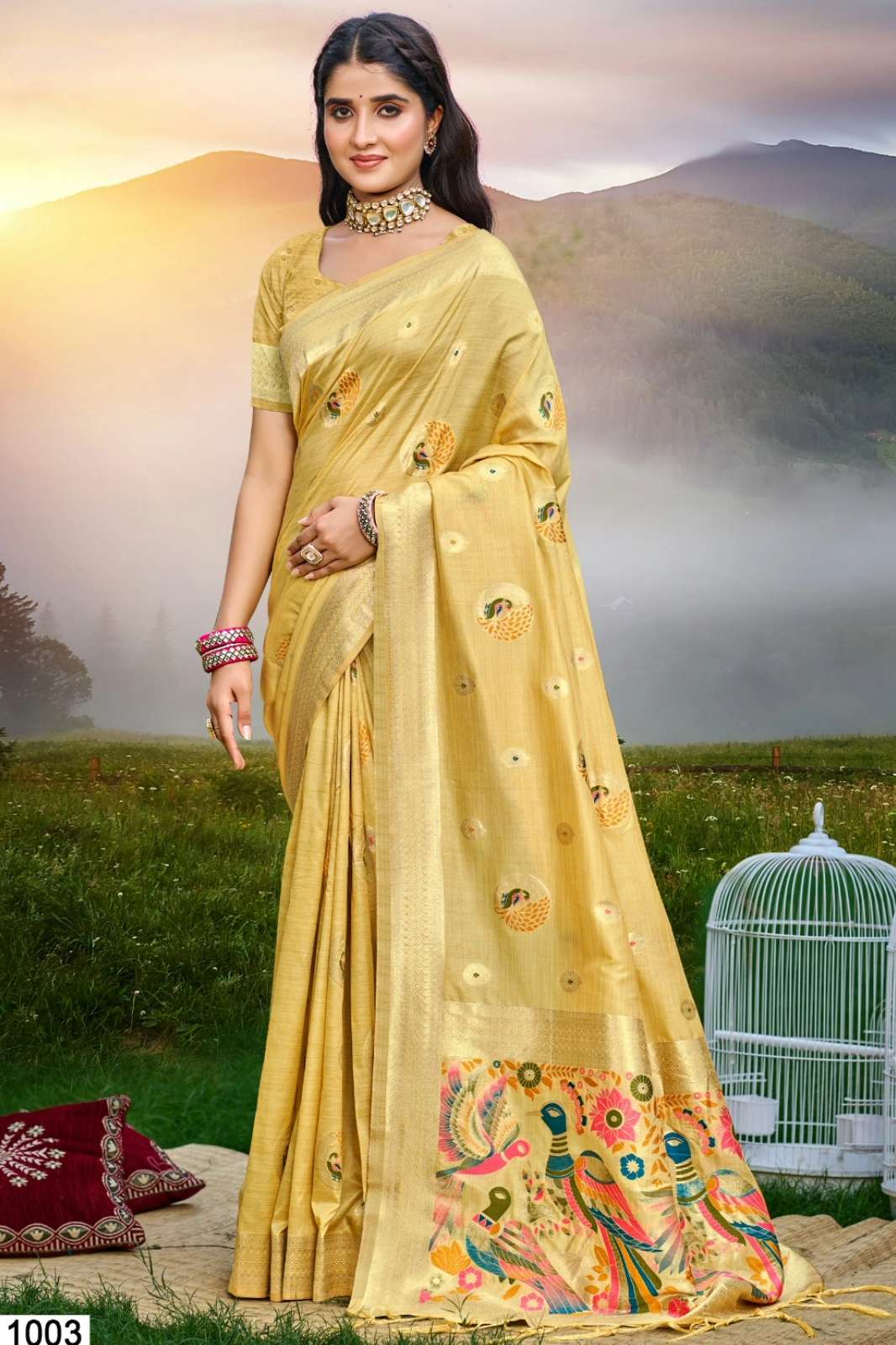 Bunawat Kalista Heavy Assam Silk Saree with Blouse