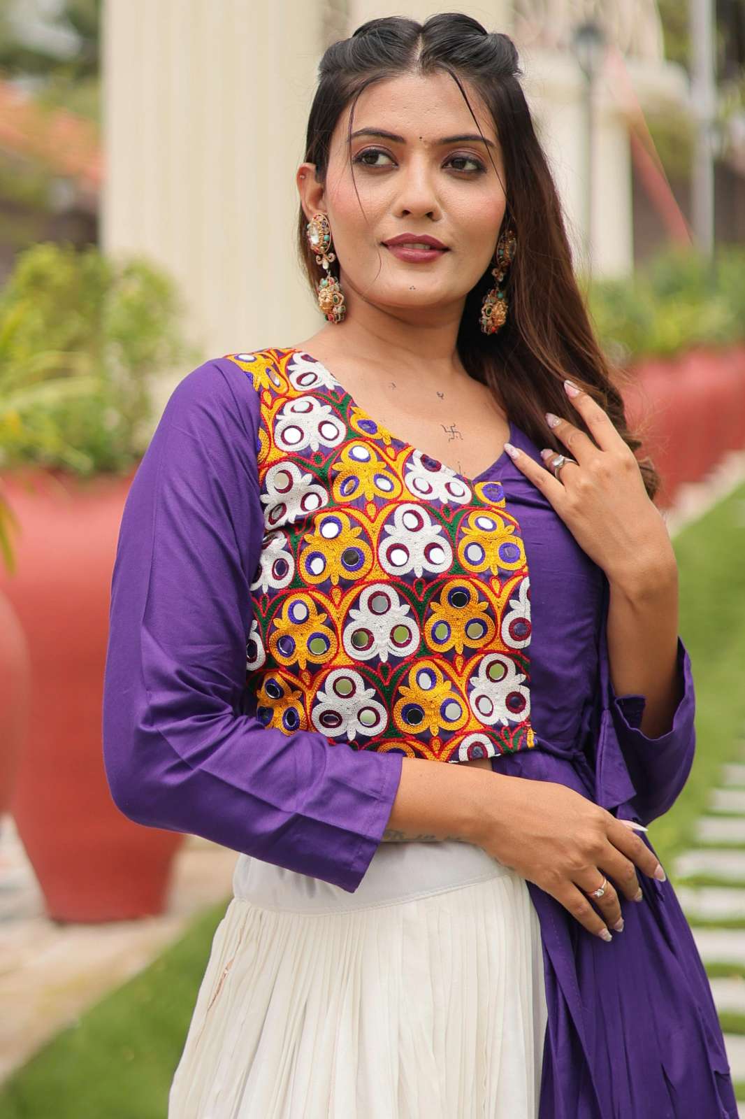 Crazy Cloths 118 Navratri Special Gamathi Work Pure Cotton Lehenga choli