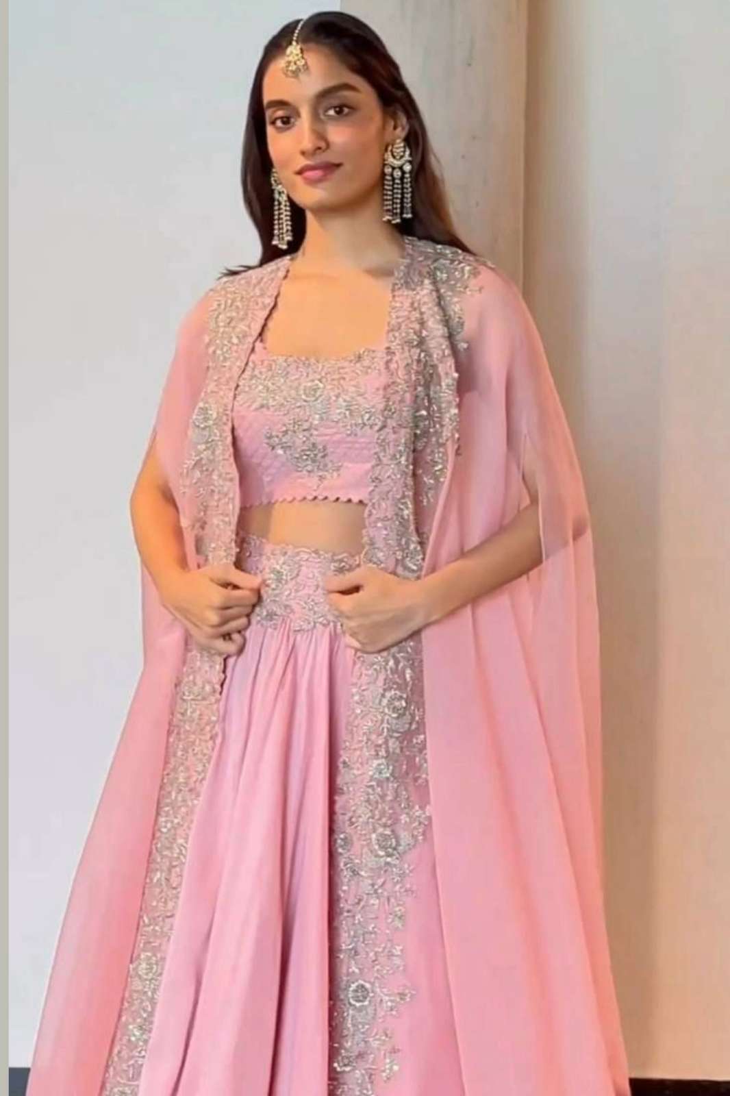 Crazy Cloths 224 Chinon Designer Lehenga Choli with Shrug