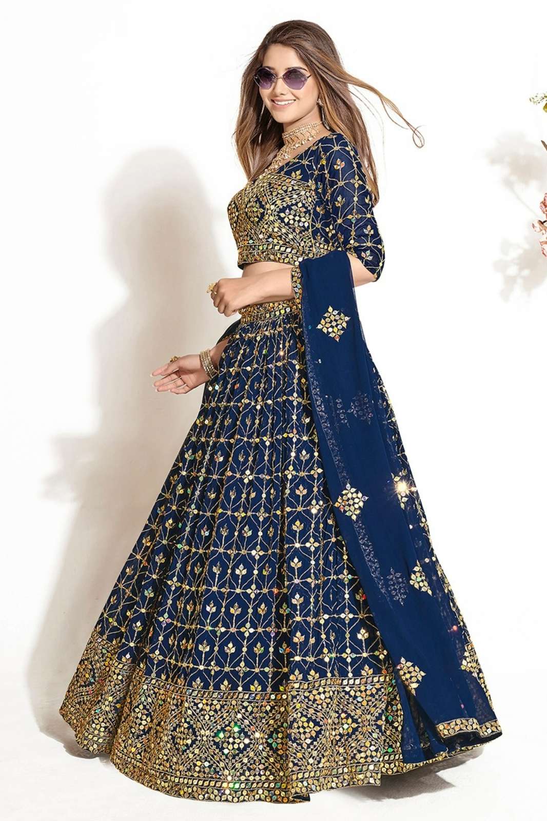 Crazy Cloths DIF 069 Georgette Semi Stitched Lehenga Choli