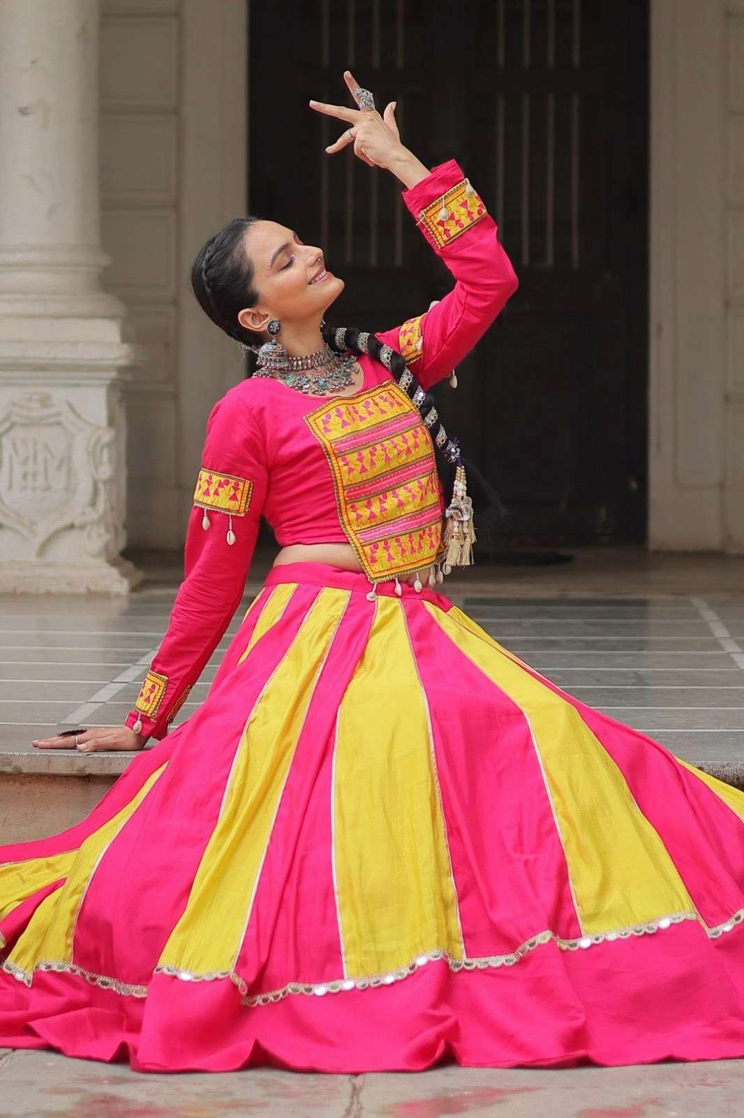 Crazy Cloths LW 7139 Navratri Special Designer Roman Lehenga Choli with Koti