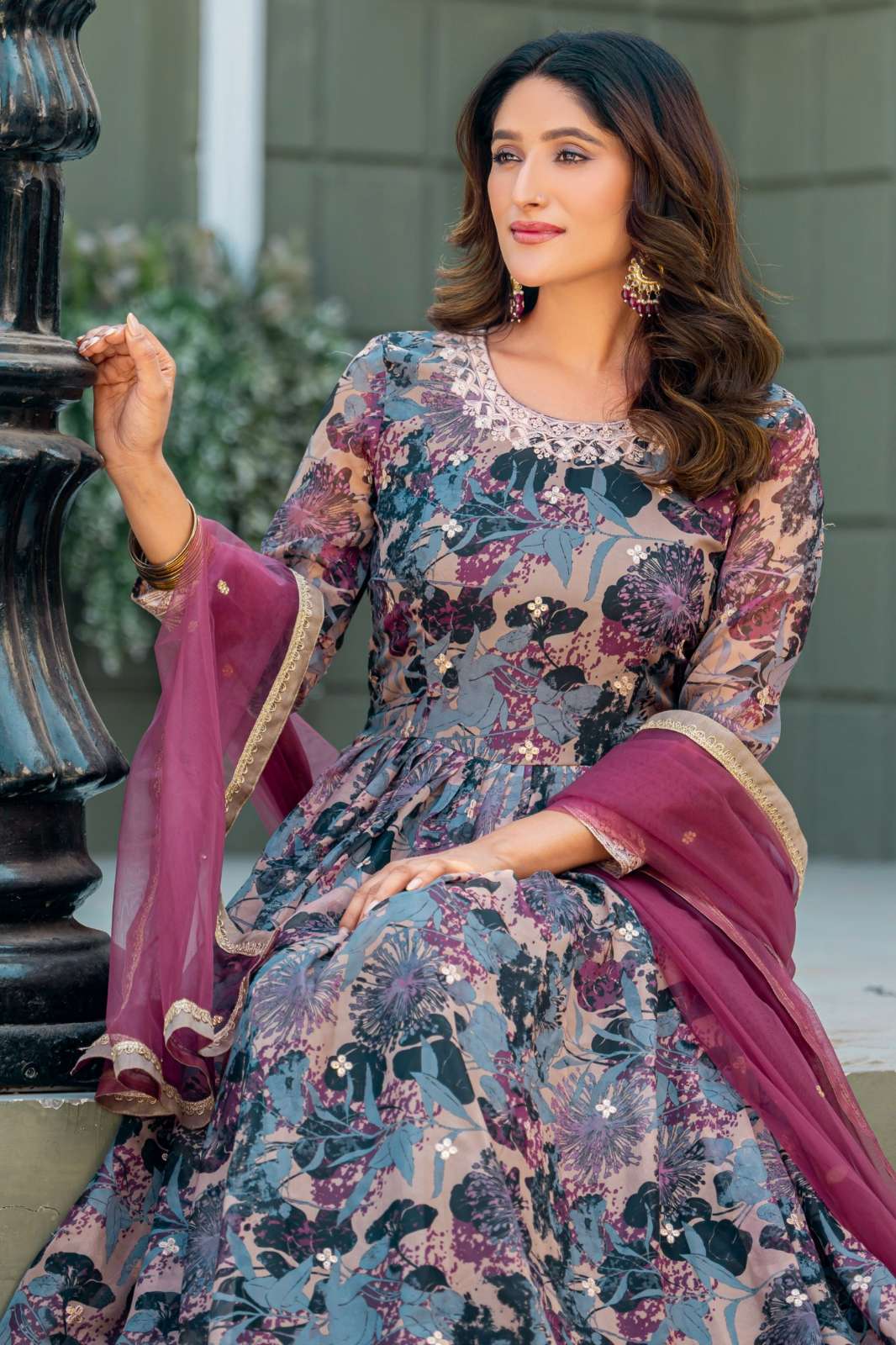 Dani DF 3 Ready to Wear Taby Silk Designer Gown with Dupatta