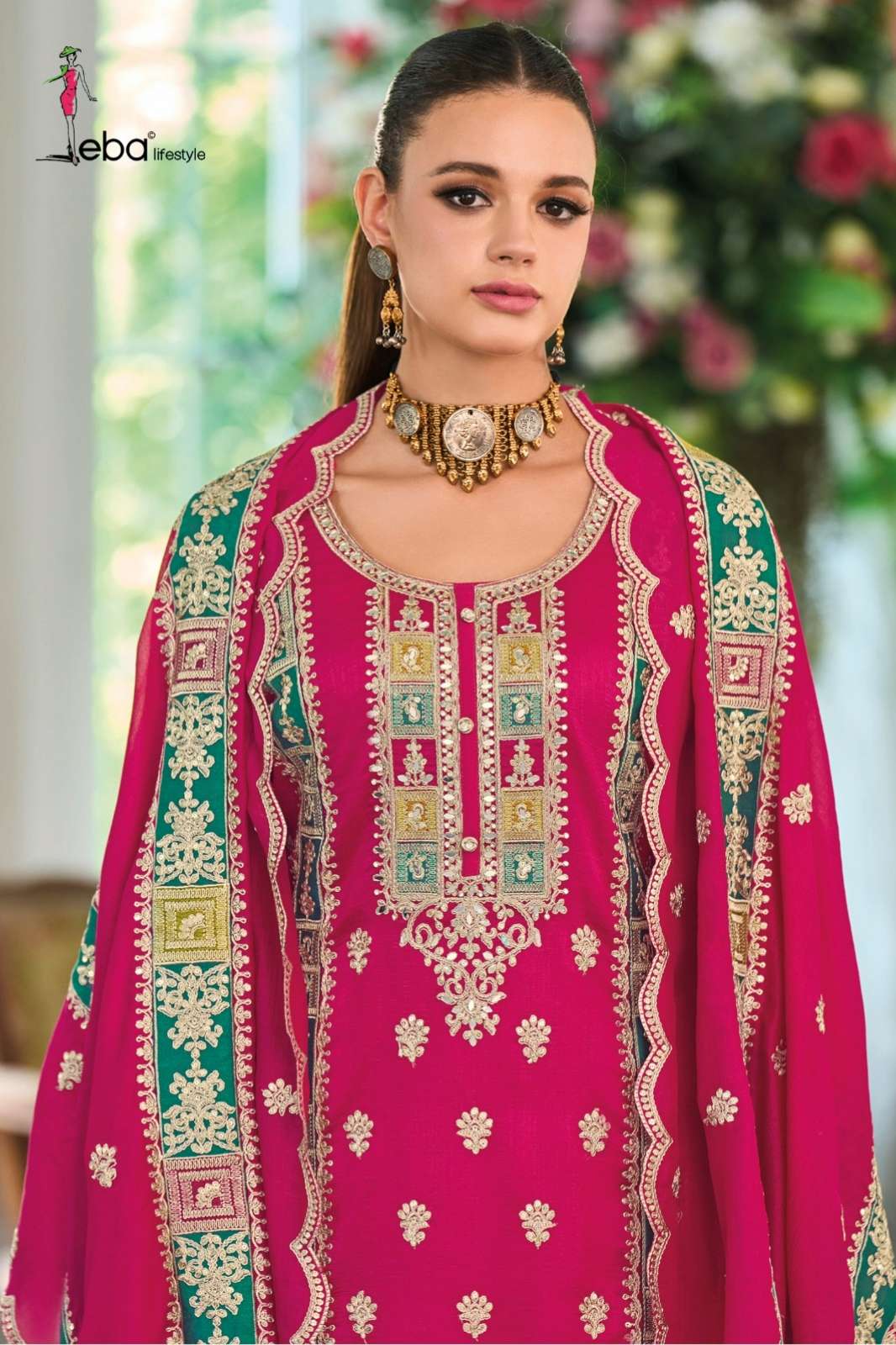 Eba NOURA Ready to Wear Chinon Salwar Suit With Embroidery work