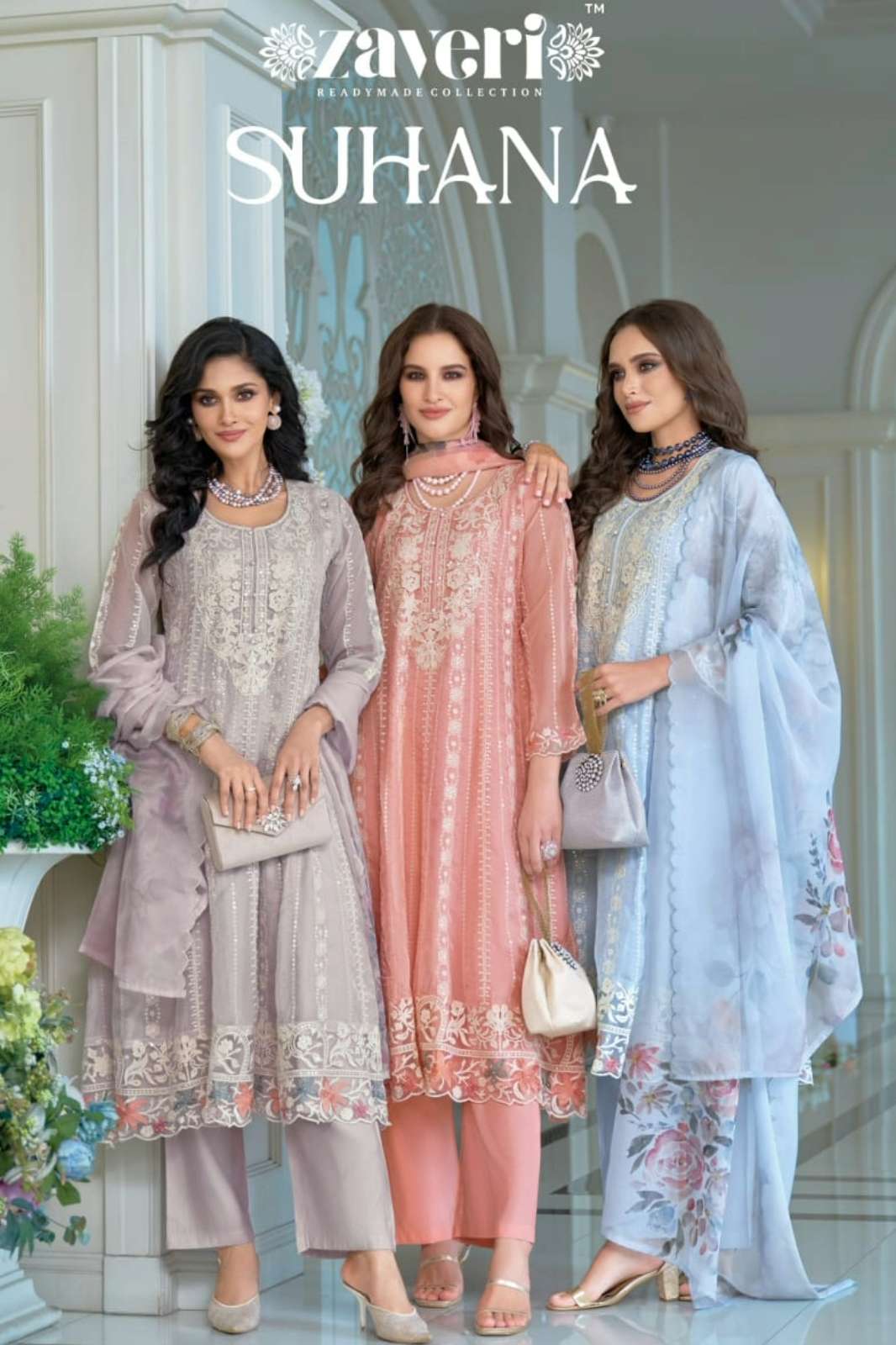 Zaveri Suhana Ready to Wear Organza Embroidery Work Suit