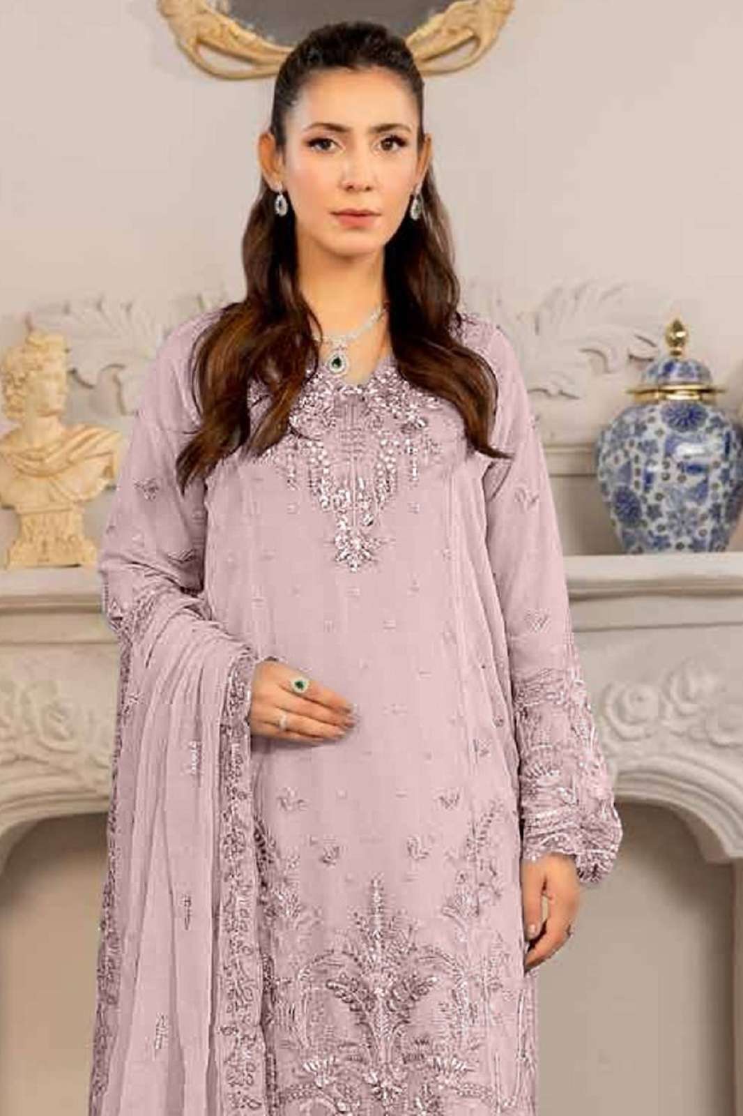 FEPIC ROSEMEEN 1887 ORGANZA EMBROIDERED SUITS