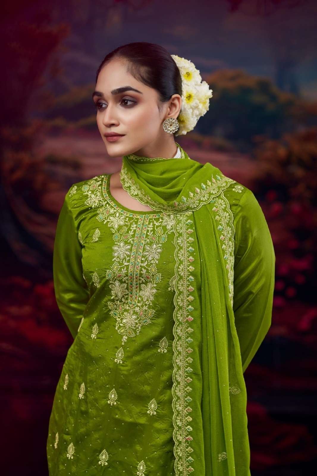FOURDOTS KIMAYA ORGANZA ZARKAN DRESS MATERIALS