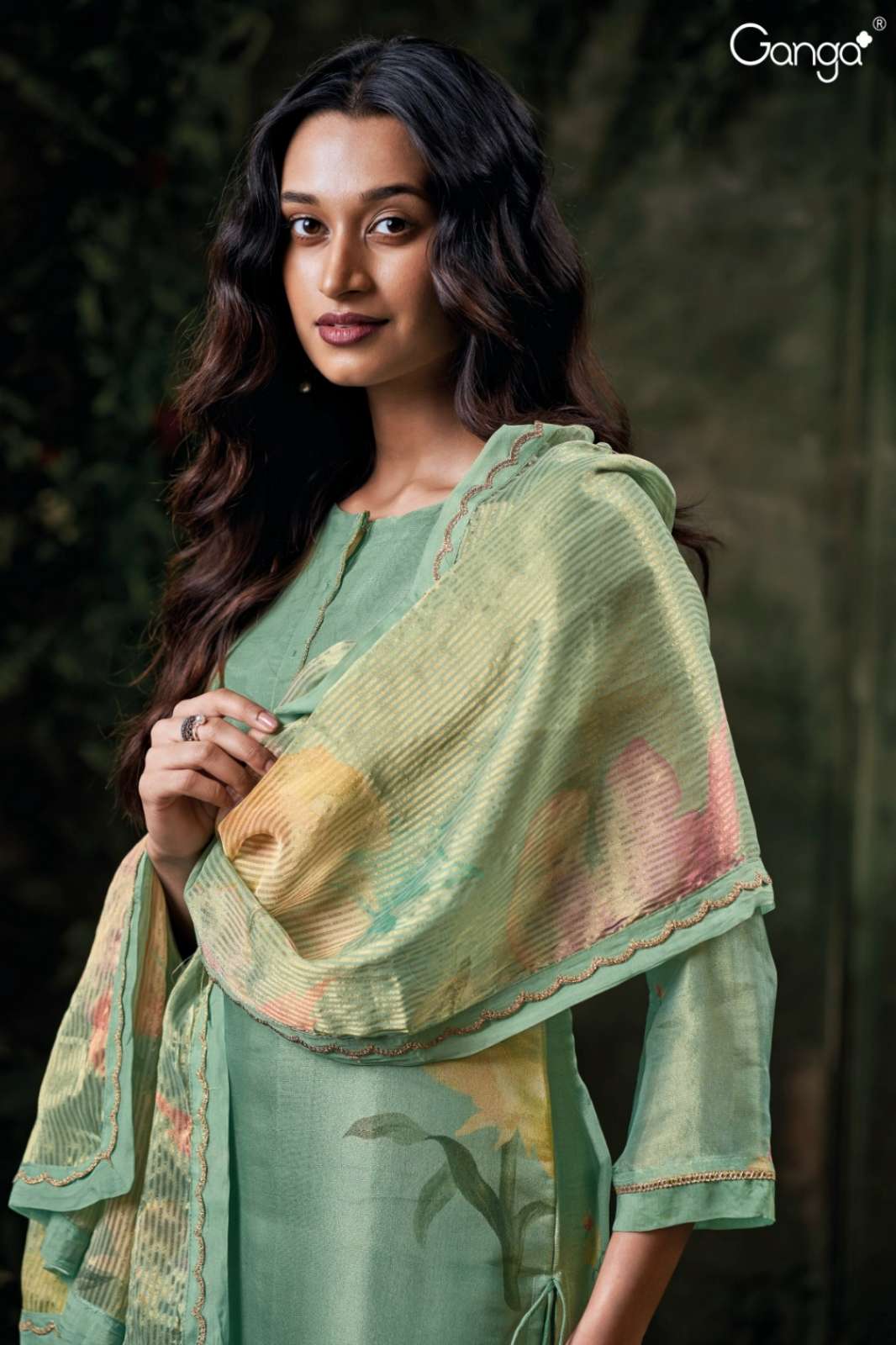  GANGA GIRIJA S3588 PREMIUM PURE BEMBERG SILK SUIT WITH HAND EMBROIDERY WORK