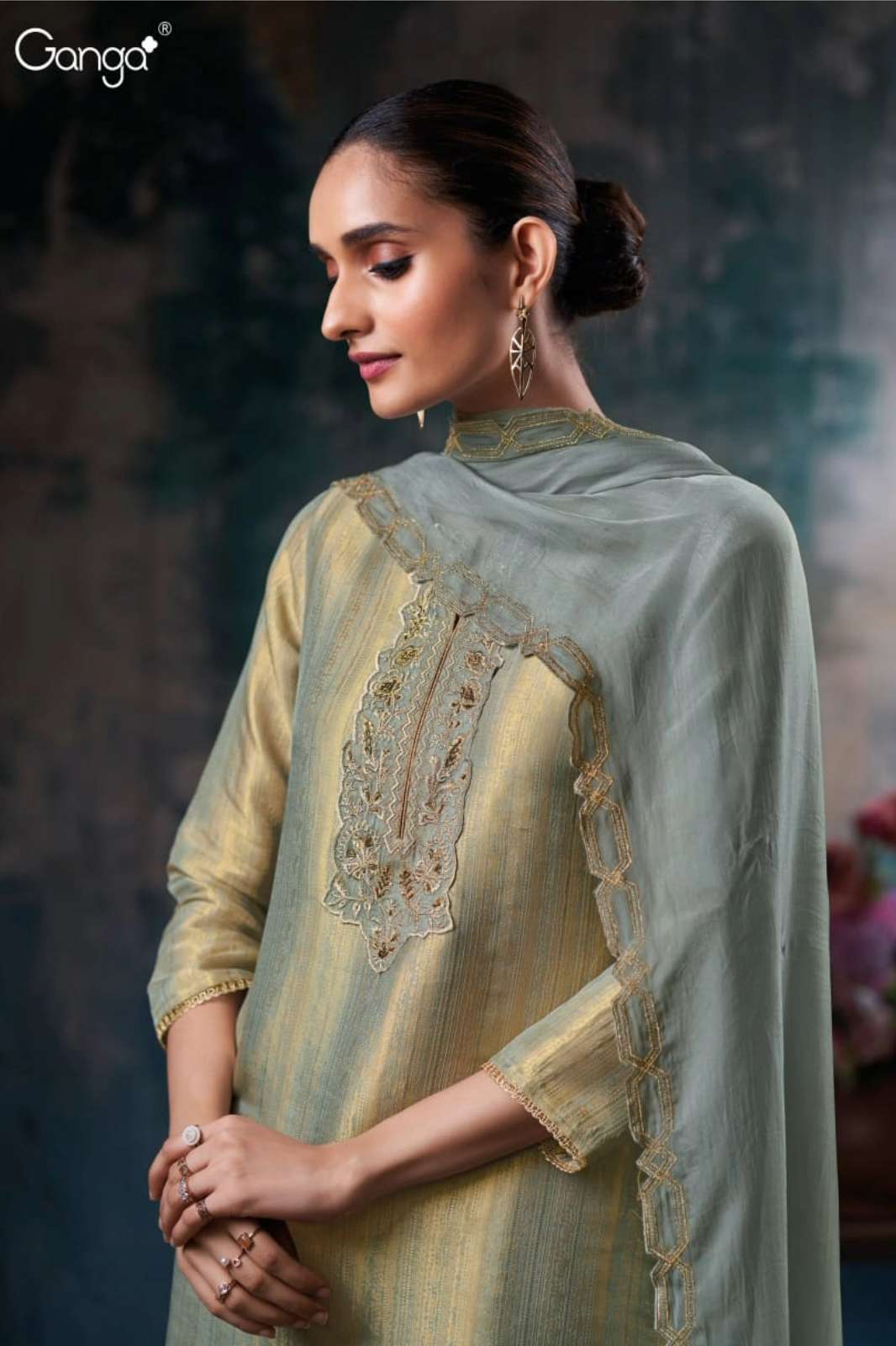  GANGA NYXIE S3449 PREMIUM PURE BEMBERG KANJIVARAM SILK SUIT
