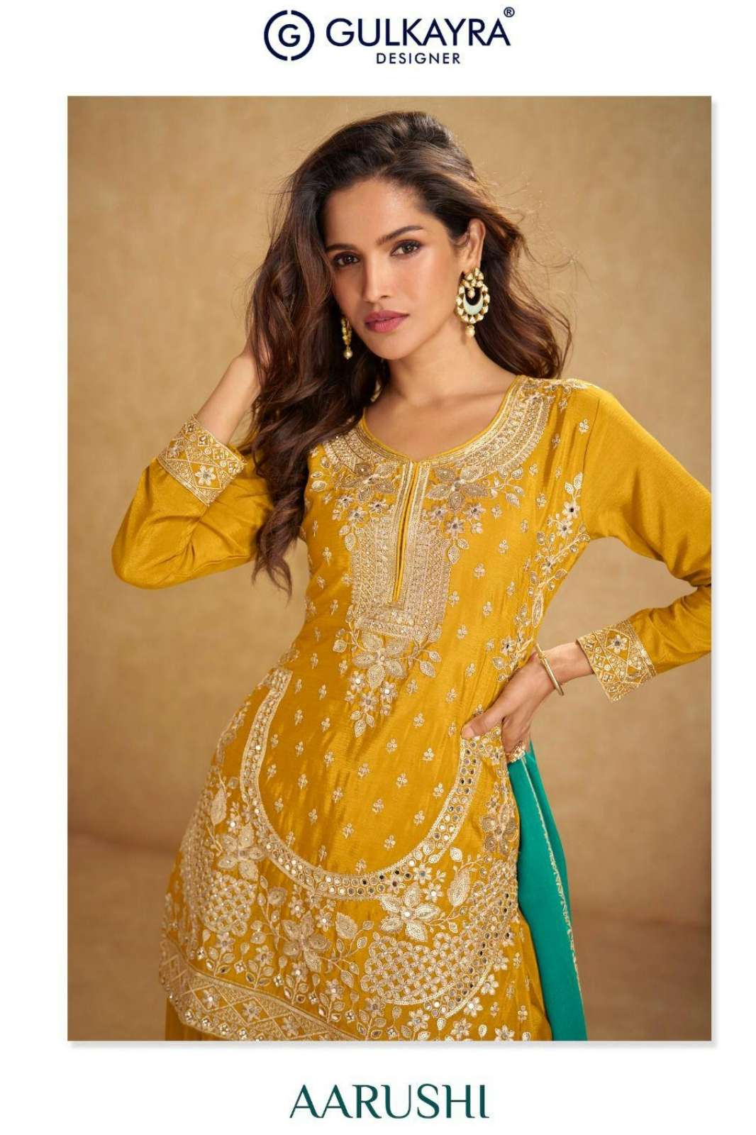 Gulkayra AARUSHI Real Chinon Designer Sharara Suit