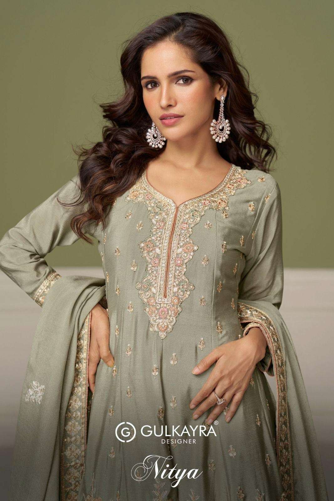 Gulkayra NITYA Real Chinon Sharara Style Short Anarkali Suit