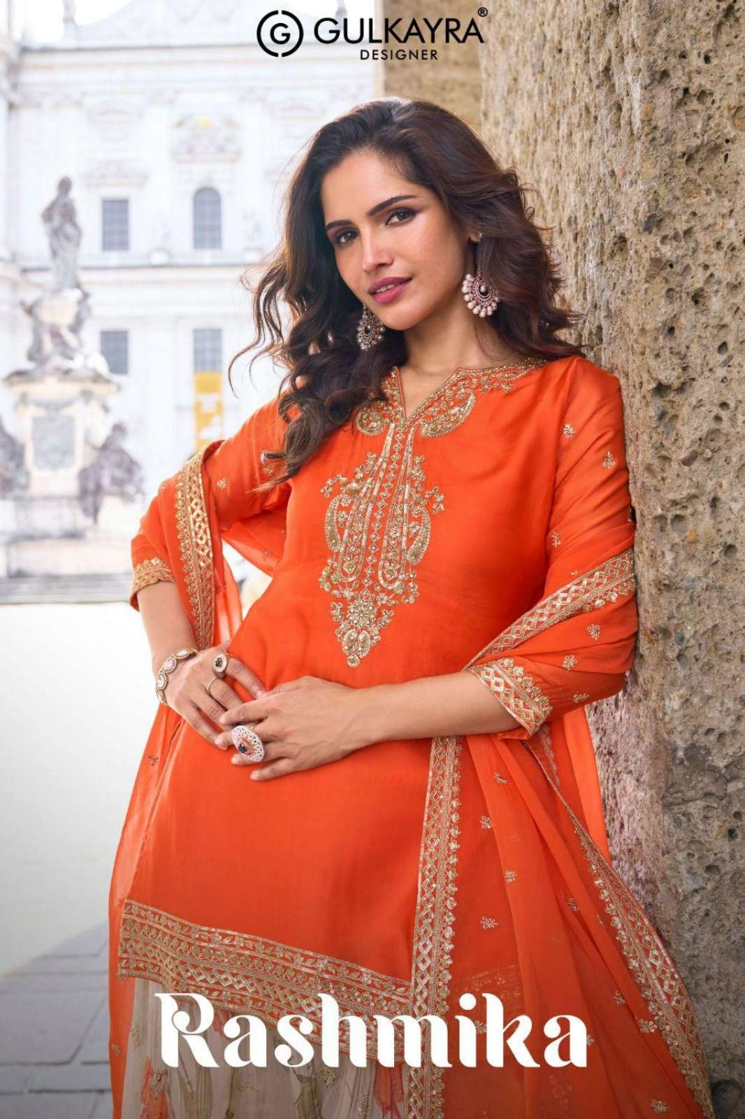Gulkayra RASHMIKA Digital Real Chinon Designer Palazzo Suit