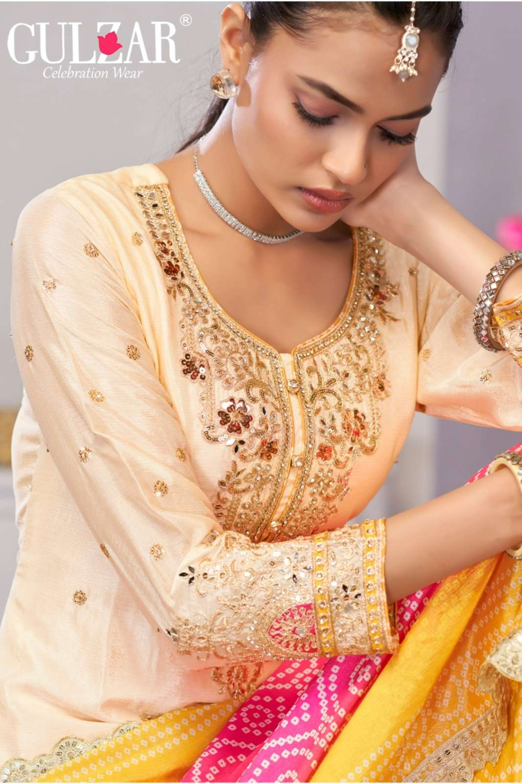 Gulzar Suroor Ready to Wear Premium & Finest Chinon Sharara Suit