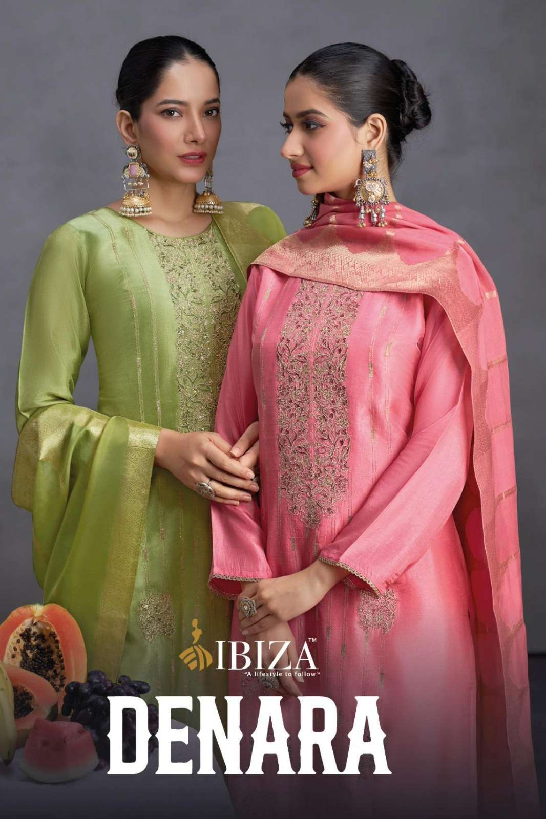 Ibiza DENARA Pure Rasyan Silk Suit with Hand Embroidered Work 