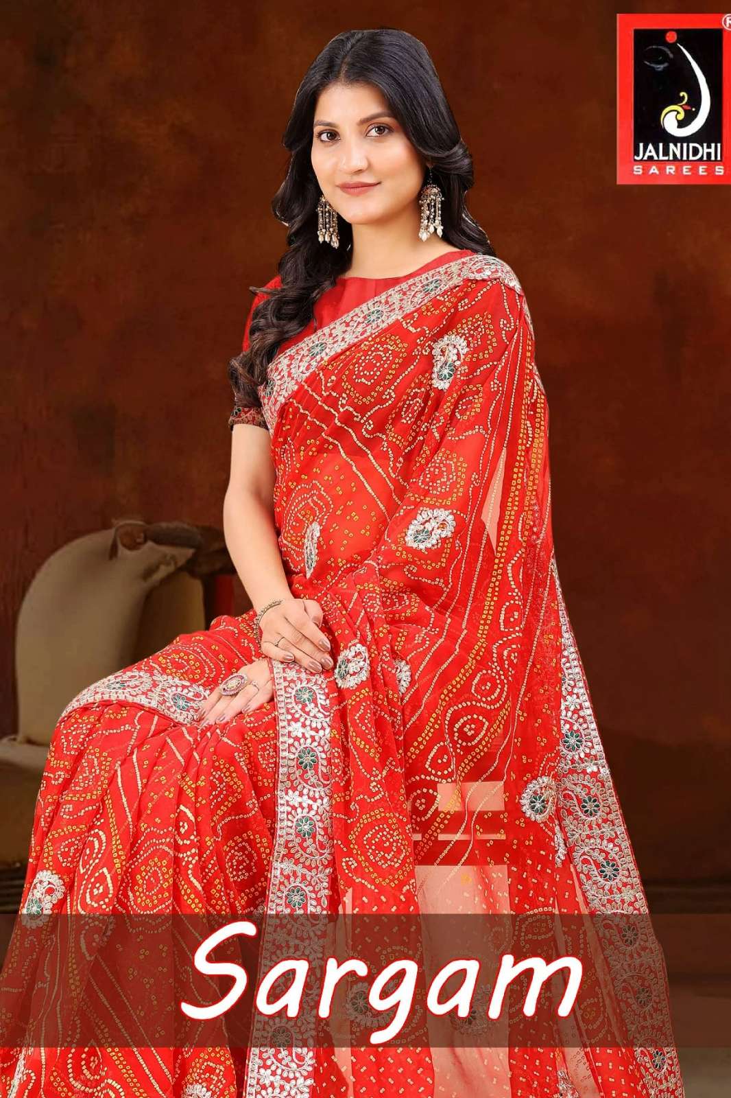 JALNIDHI SARGAM 18201 TO 18208 BANDHANI GEORGETTE SAREE