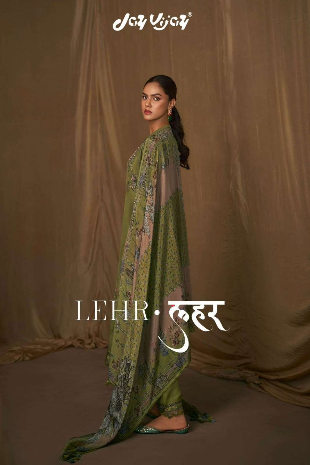 JAY VIJAY LEHR PURE BEMBERG H.O SILK SUIT WITH HANDWORK & EMBROIDERY 
